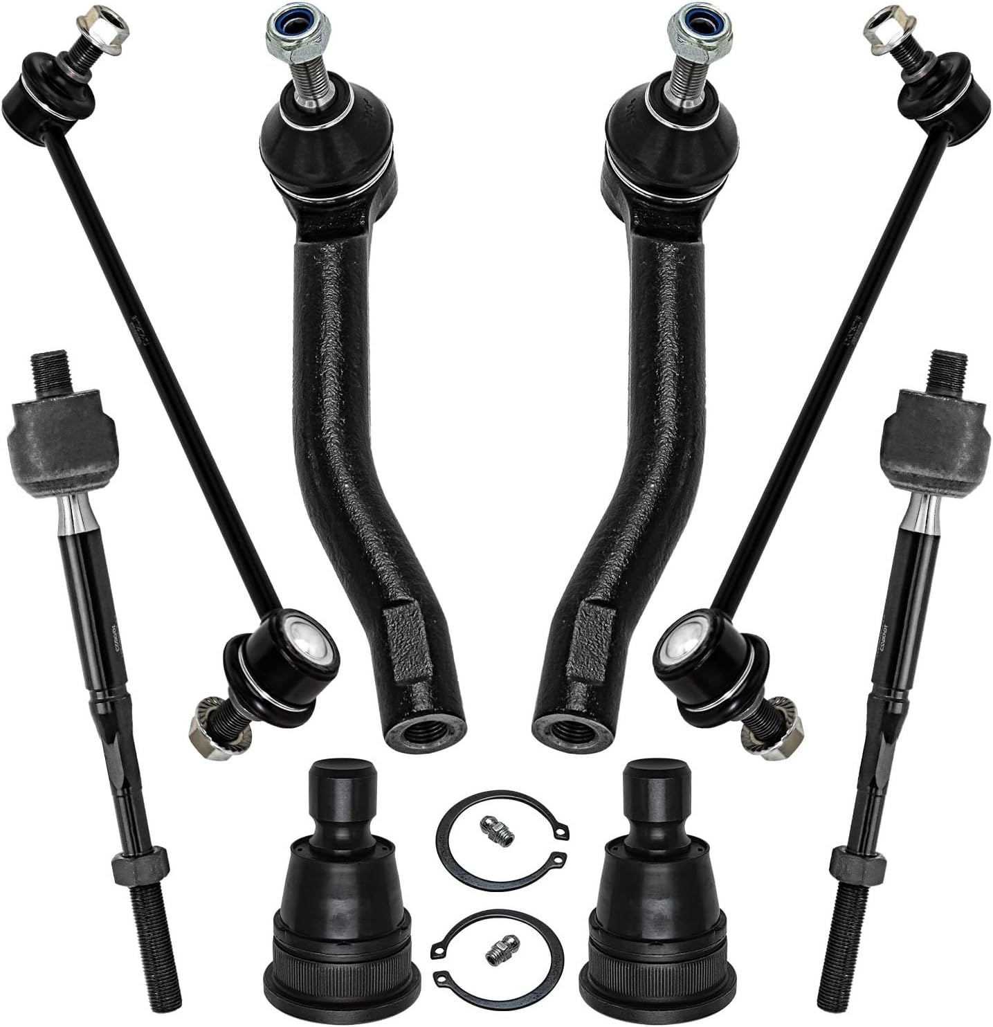 Detroit Axle - Front Lower Ball Joints Sway Bars Inner Outer Tie Rods Kit Replacement for Nissan Sentra NV200 Chevy City Express - 8pc Set