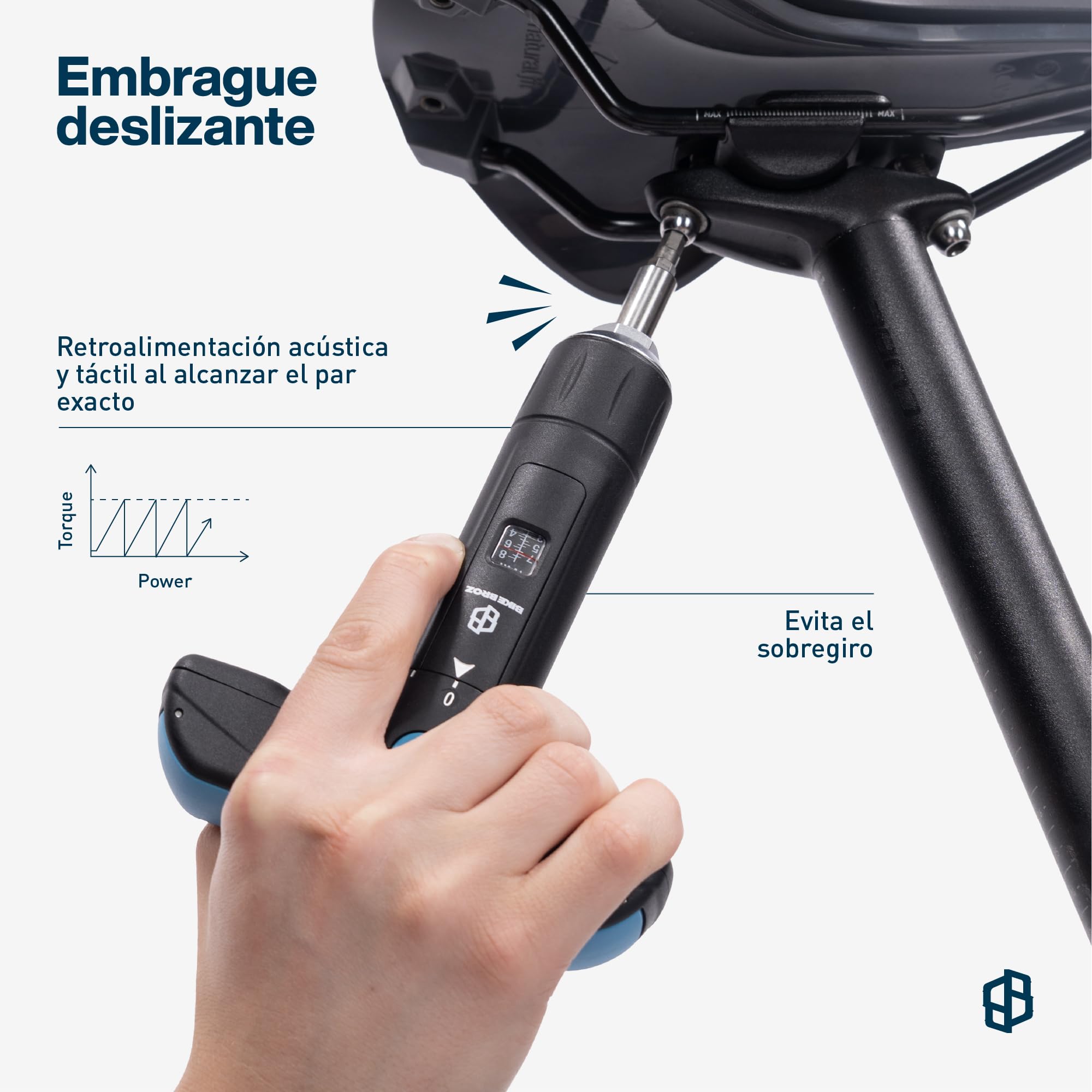 Llave dinamométrica de 1/4" para bicicleta, motocicleta, etc. 2-8 Nm | Destornillador de par pequeño con juego de brocas en cruz, ranura, torx y hexágono en forma de T para viajes | 70003