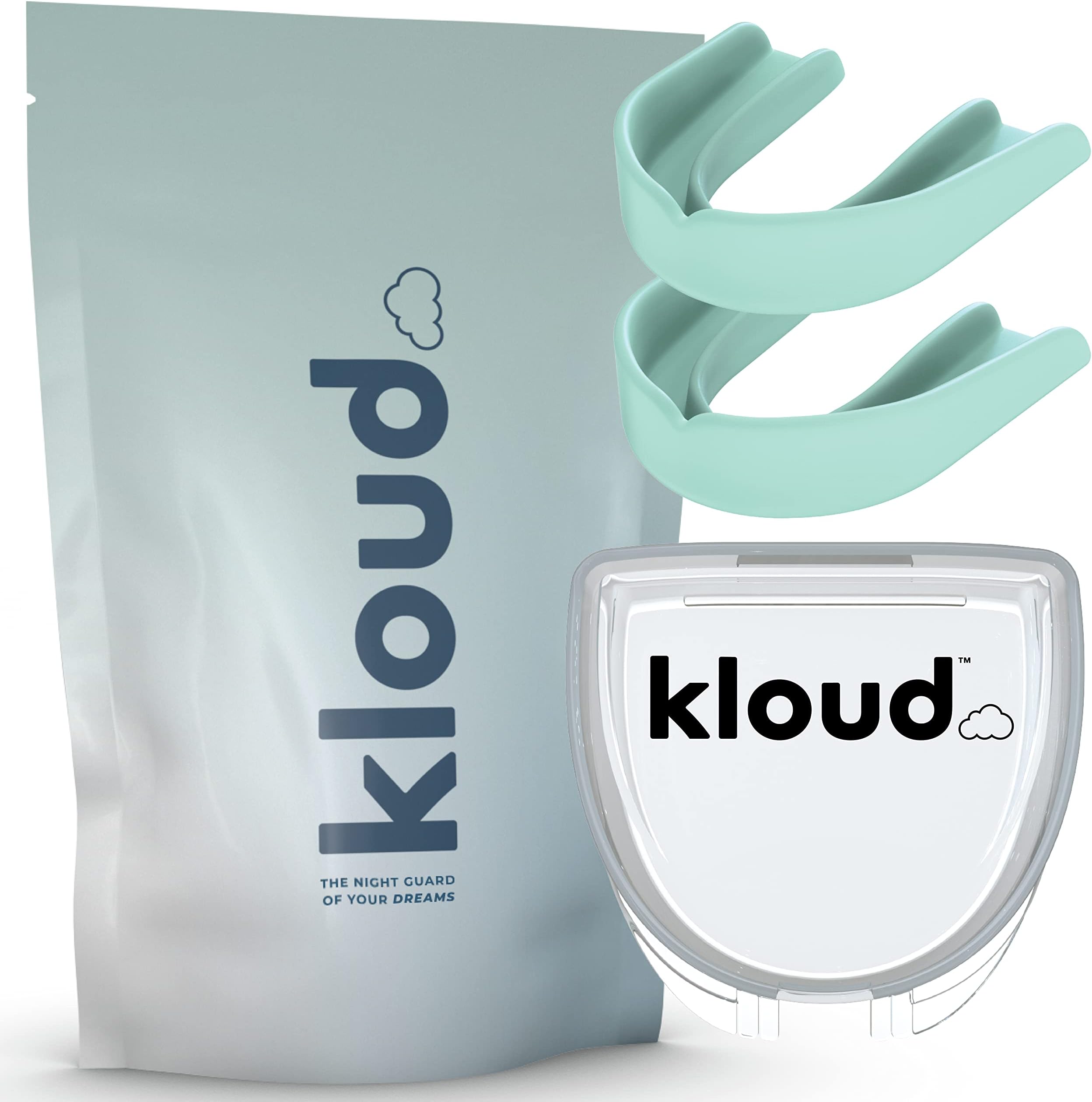 CUSTMBITE Kloud Night Guard - Mouth Guard for Clenching Teeth and Grinding Teeth, 2 Pack Custom Moldable Dental Mouth Guard