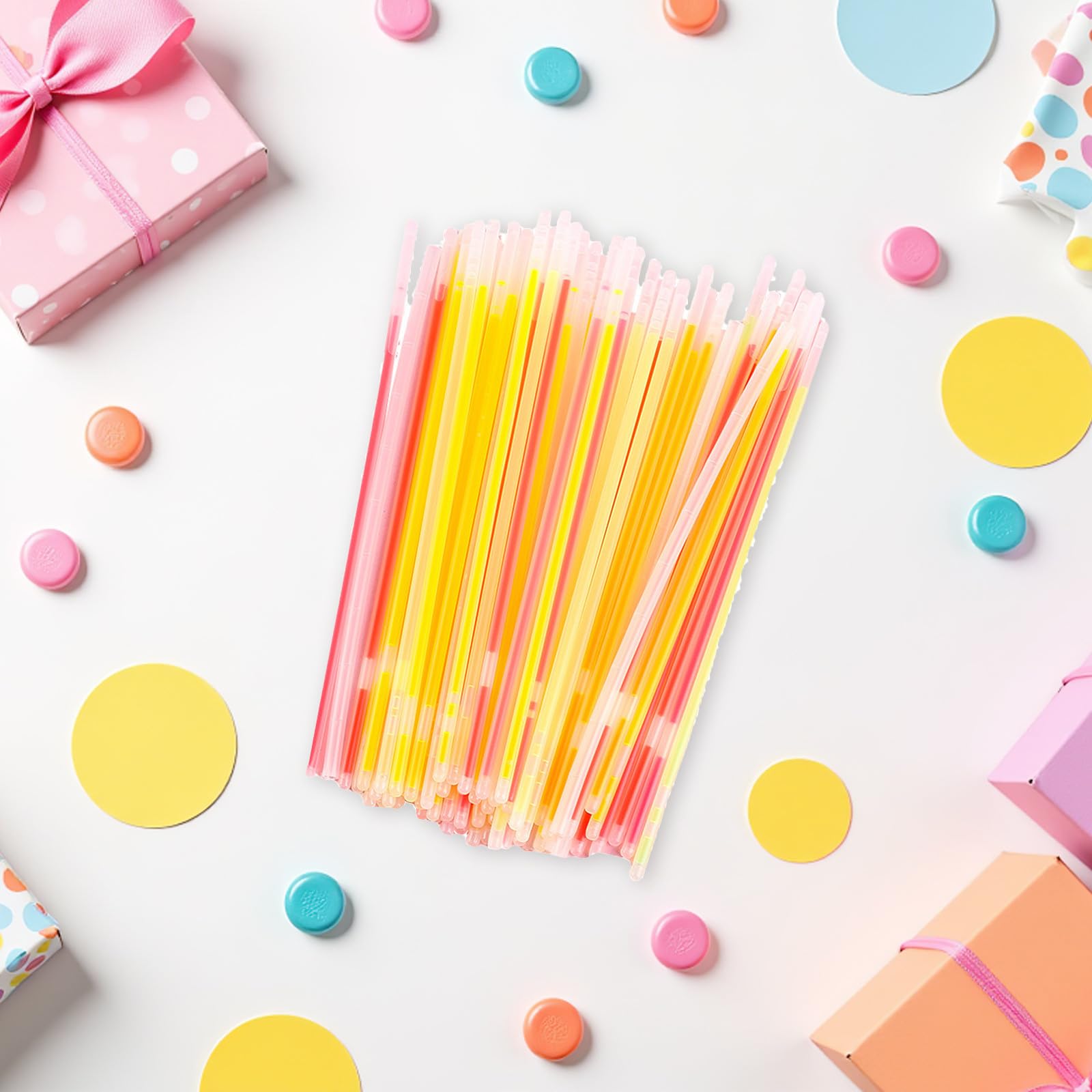 Gatuida Set Bacchette Luminose per Feste 150 Pezzi in Plastica | Braccialetti Neon, Attivazione Semplice, Bagliore Prolungato, per Raves e Party, Adatti Adulti e Bambini