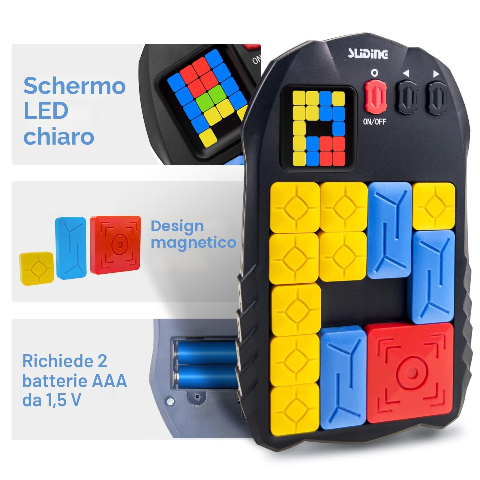 Puzzle rompicapo a scorrimento, gioco di memoria con oltre 500 livelli, palmare da gioco elettronico, giocattolo educativo per bambini e adulti