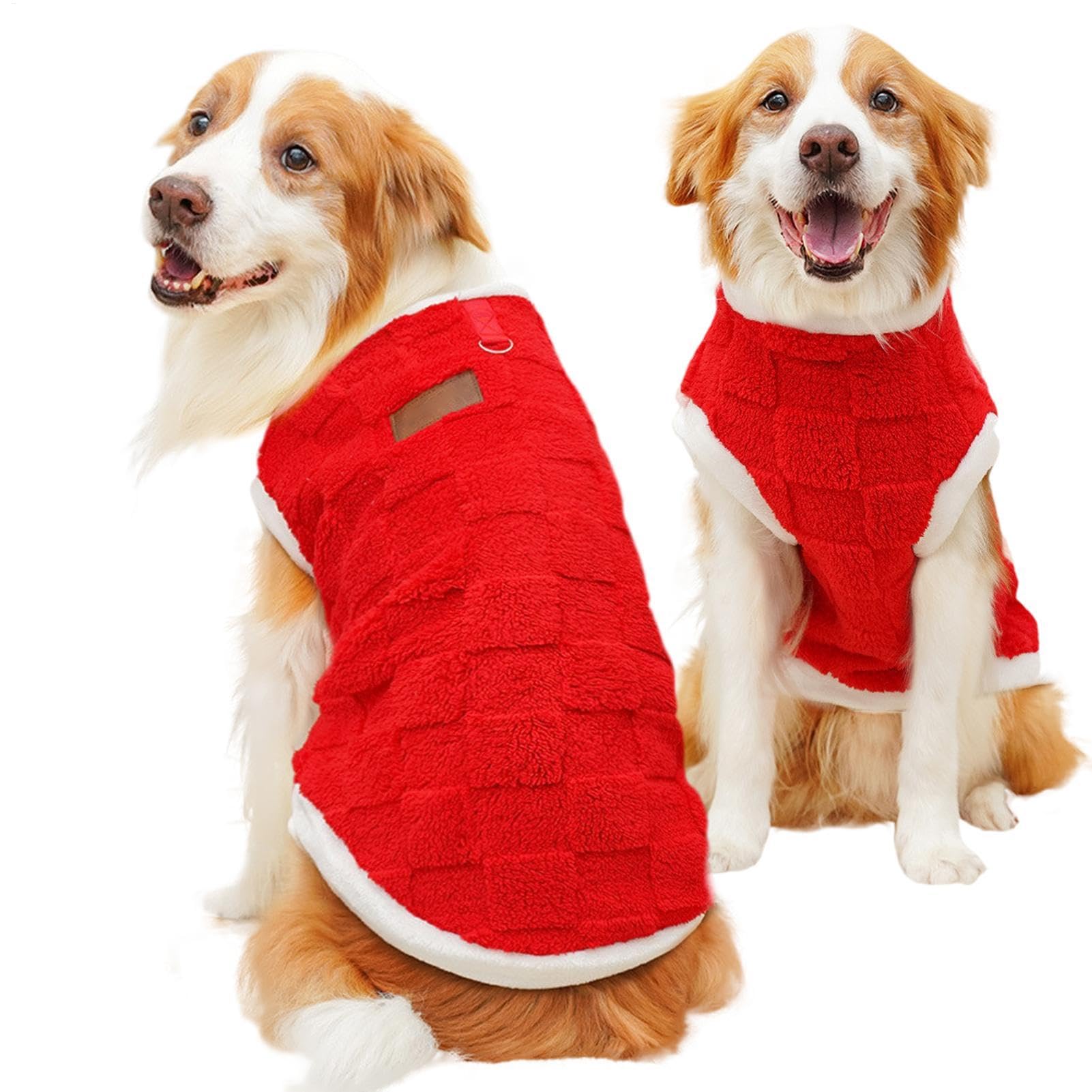 Pet Sweaters - Dog Winter Sweater Plush,Warm Dog Winter Vest Cat Cold Weather Clothes Pet Apparel for Large Dogs, Cold Autumn And Winter Seasons