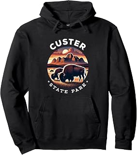 Custer Hiking Souvenir, Custer State Park, Bisons Herd Pullover Hoodie