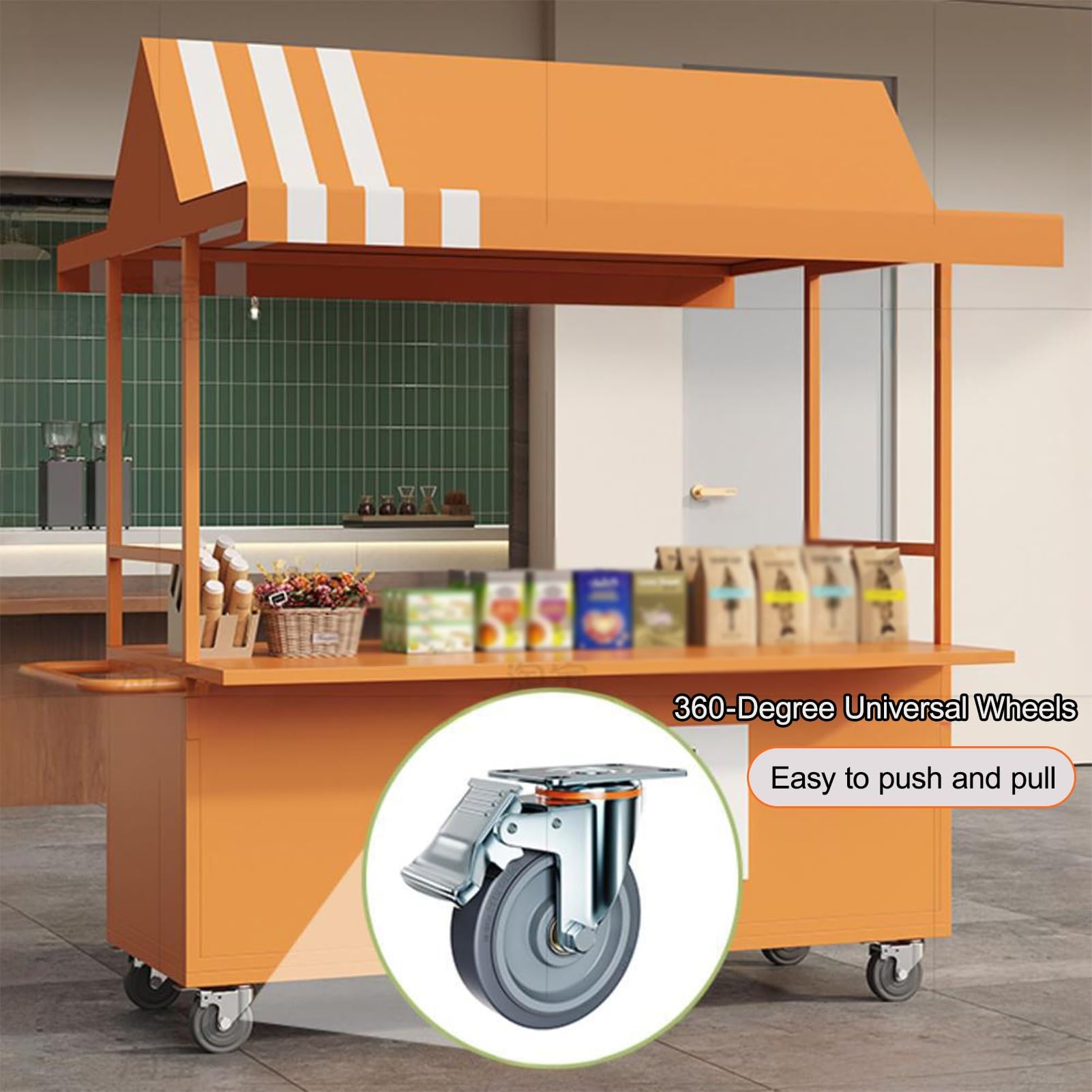 PortabFooDisplay Stanwith Canopy ReCart su ruote per eventi all'aperto Street FooVendors bancarelle 120 cm 47,5 cm Par Use