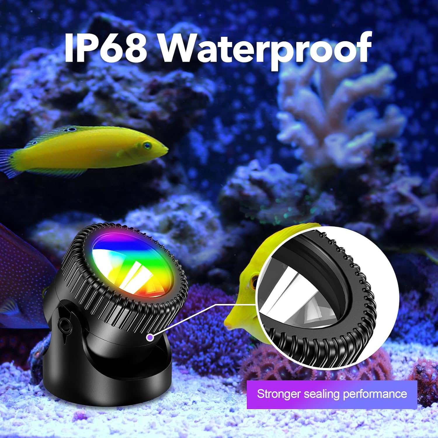 POPOSOAP Pond Waterfall Spillway with 3-in-1 RGB Pond Lights, 304 Stainless Steel Pond Pond Waterfall Box with 40W 660GPH Pump for Waterfall System Garden Decor