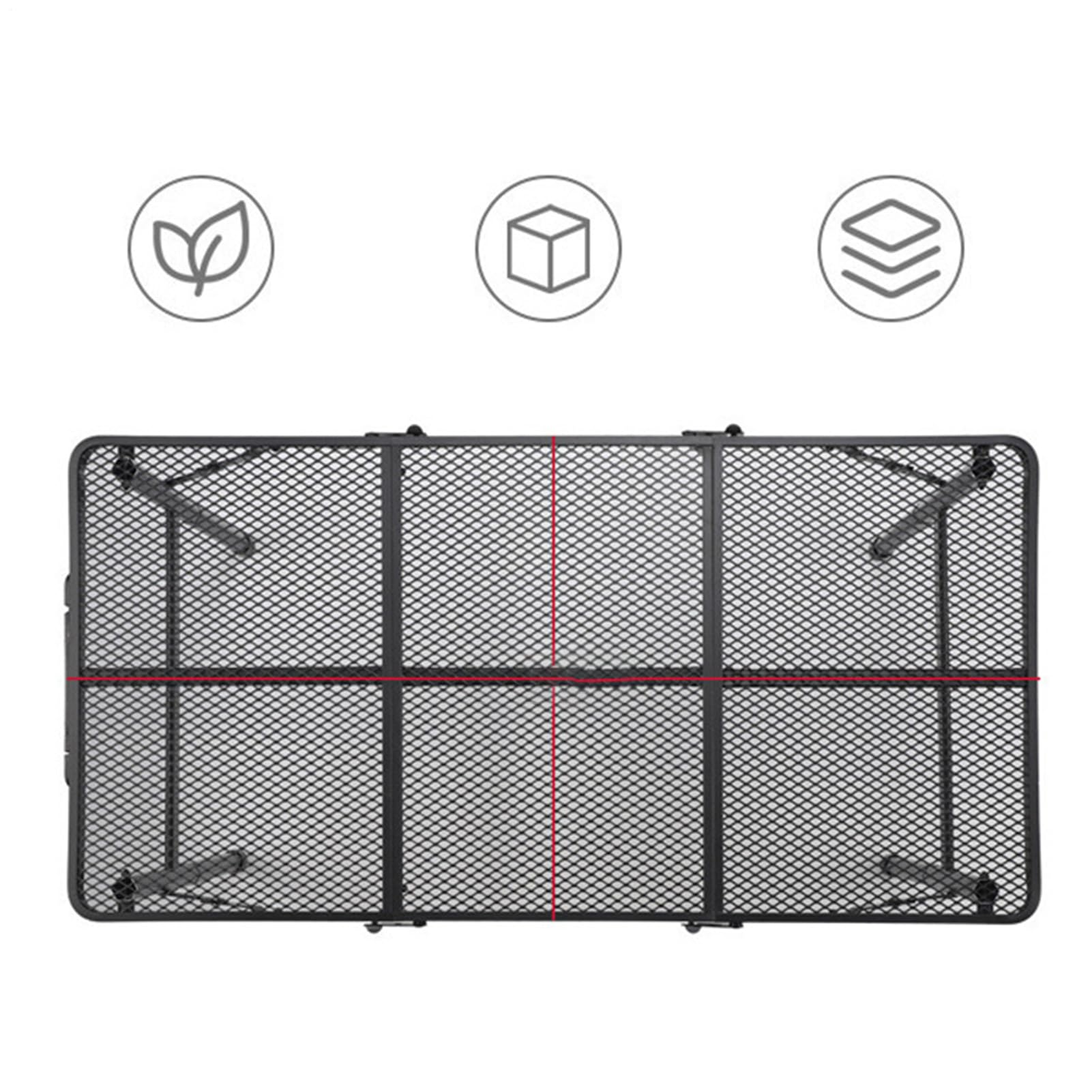 Générique Składany stół kempingowy 60 x 40 cm z blatem | Metalowy stół do grillowania na świeżym powietrzu grill i grill tylna klapa wędkarstwo plaża ogród podwórko