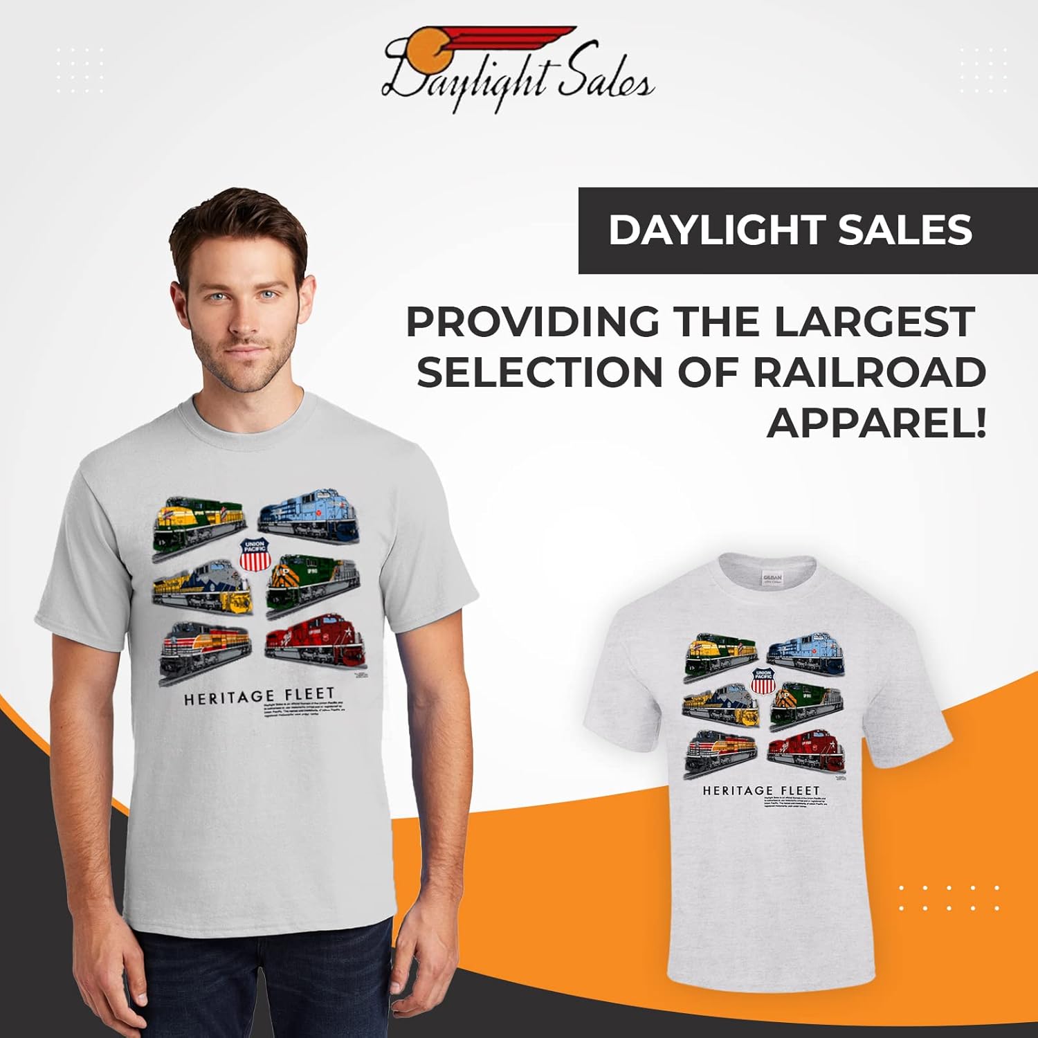 Daylight Sales Union Pacific Heritage Fleet Authentic Railroad T-Shirt Tee Shirt [12] - Image 2