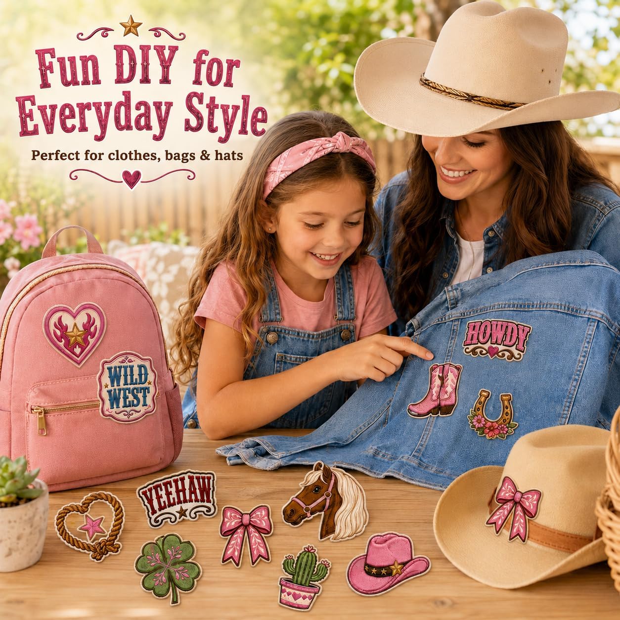 16Pcs Cowgirl Iron on Patches, Western Embroidered Appliques