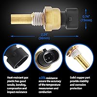 Vista 3 de OTUAYAUTO 2134514 19236568 Sensor de temperatura del refrigerante de agua del motor – Reemplazo para Chevy Silverado 1500 1999-2017 Suburban Tahoe