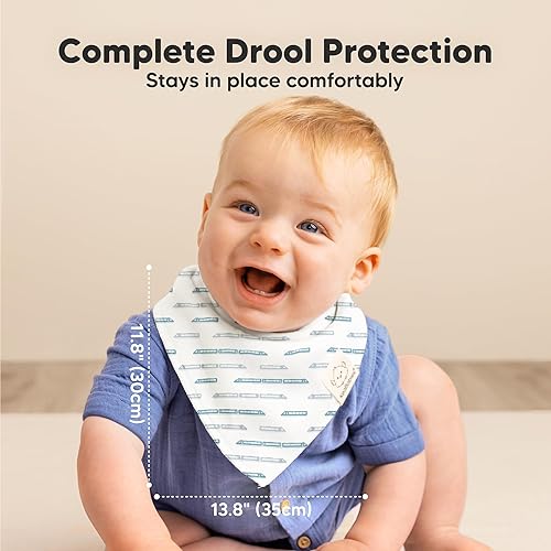 Miniatura 211 de KeaBabies 8 unidades de baberos tipo bandana orgánicos para niñas - Baberos tipo triángulo súper absorbentes para bebés que babean y están en