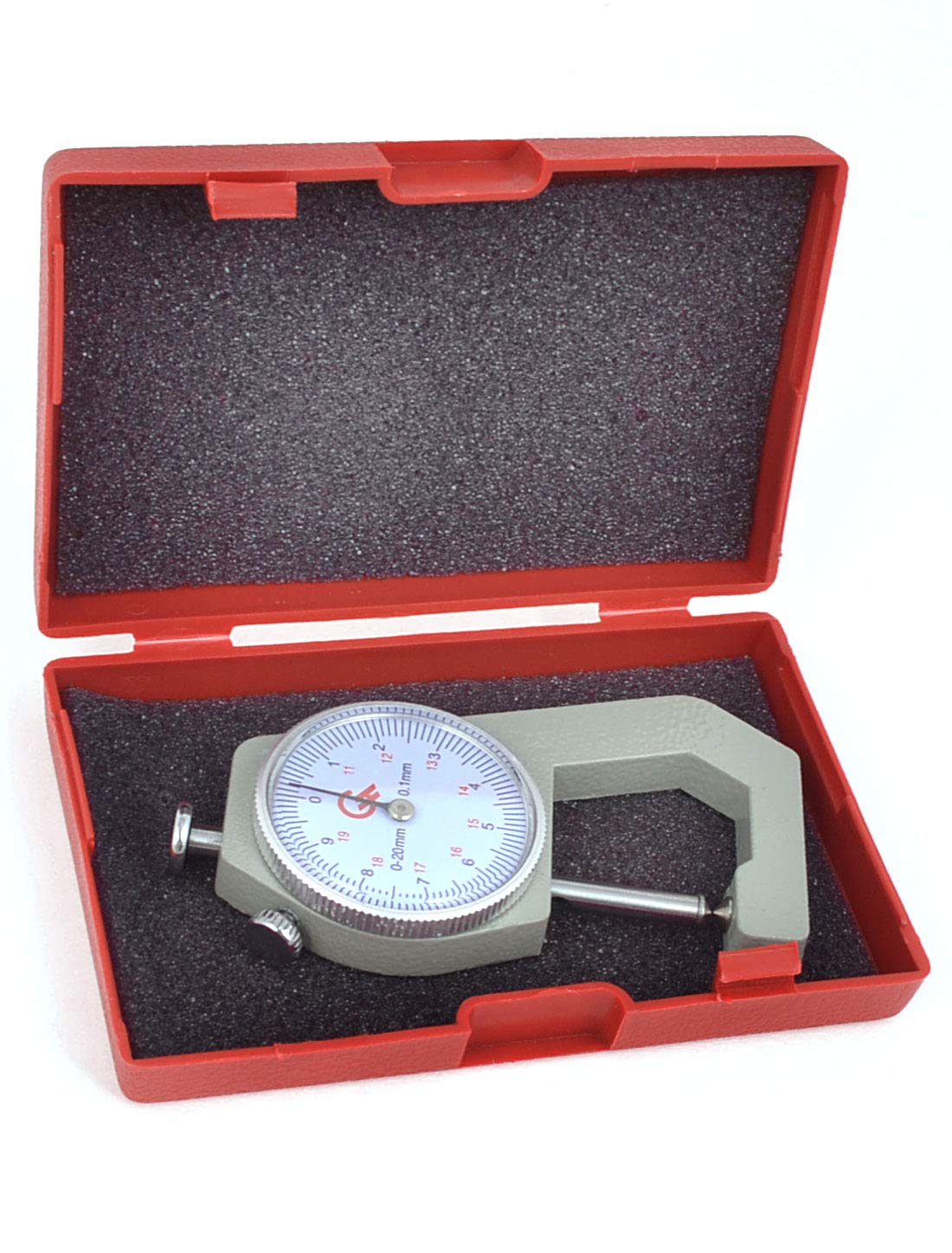 Aexit Flat Head Measuring tools 0-20mm x 0.1mm Thickness Gauge Measuring Tool w Red Case Model:67as611qo131