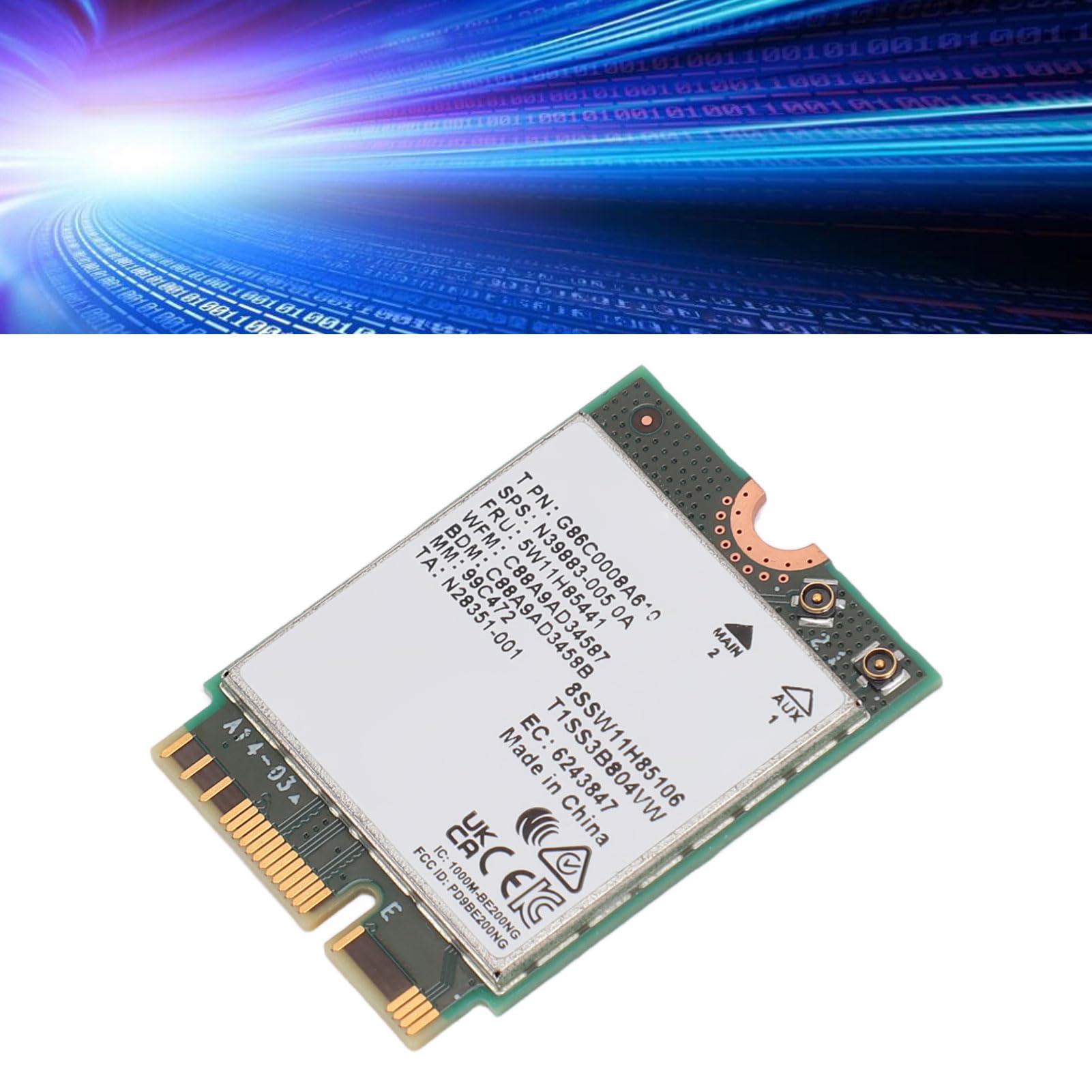 Scheda Wireless WiFi 7 BE200 NGW per PC M.2 NGFF 8774Mbps Bluetooth 5.4 per Portatile e Desktop, scheda di rete ad alta velocità per Windows 10 11 64 Bit