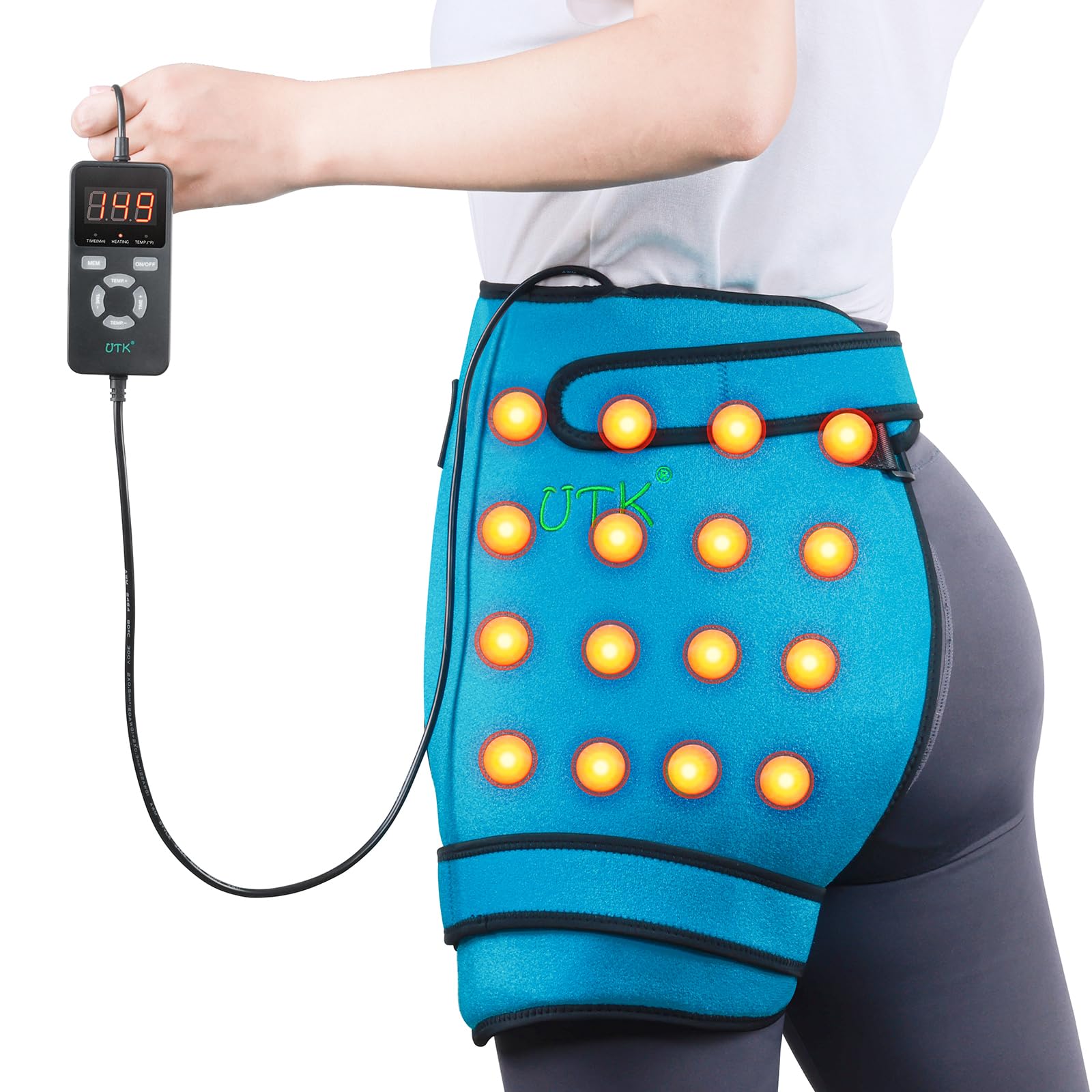 Photo 1 of UTK Hip Heating Pad for Sciatica, Far Infrared Heating Pads with 16 Natural Jades & Smart Controller, Lower Back/Thigh/Buttock/Abdomen Electric Heat Pad for Women, FSA-HSA Eligible