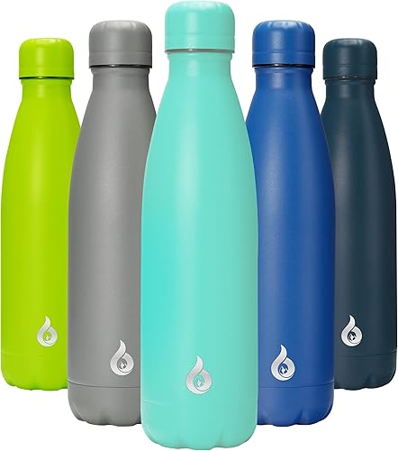 BJPKPK Botellas de agua de acero inoxidable de 17 onzas para niños, botella de agua aislada para lavavajillas, botellas de agua deportivas para la