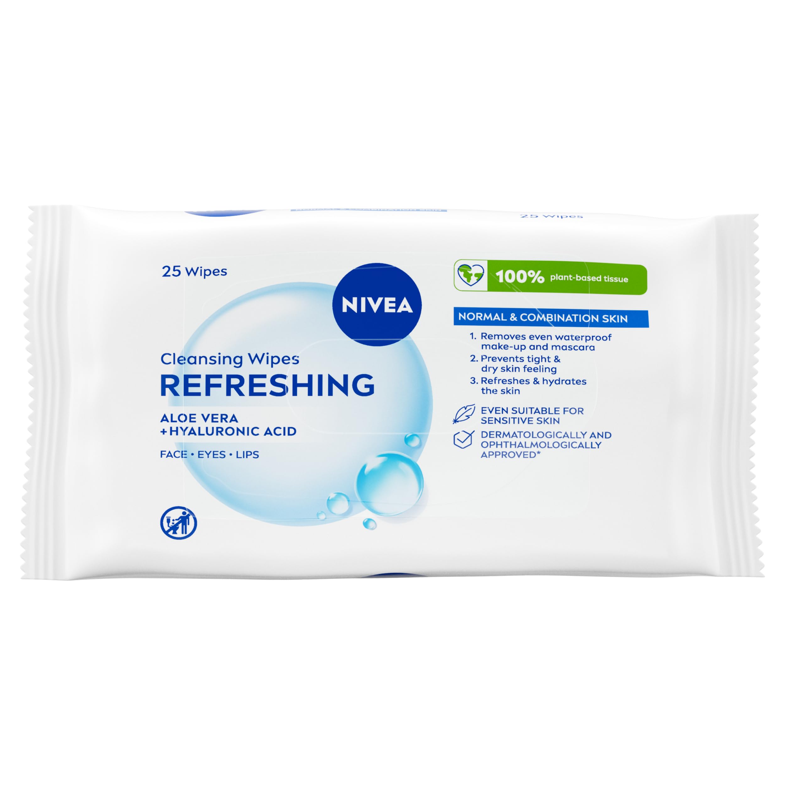 Nivea - 3 In 1 Cleansing Wipes Refreshing - 25 Wipes
