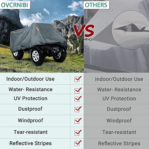 Miniatura 5 de OVCRNIBI Cubierta para cuatrimoto de cuatro ruedas, impermeable, resistente, resistente al viento, protección para todo tipo de clima, cubierta
