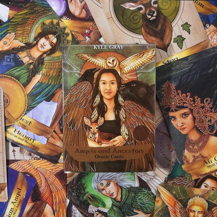 AYME Tarot Cards 55 Pieces Angels And Ancestors Oracle Tarot Card Game Decks Tarot Deck Fortune Telling Game Tools For Adults (Style 23)