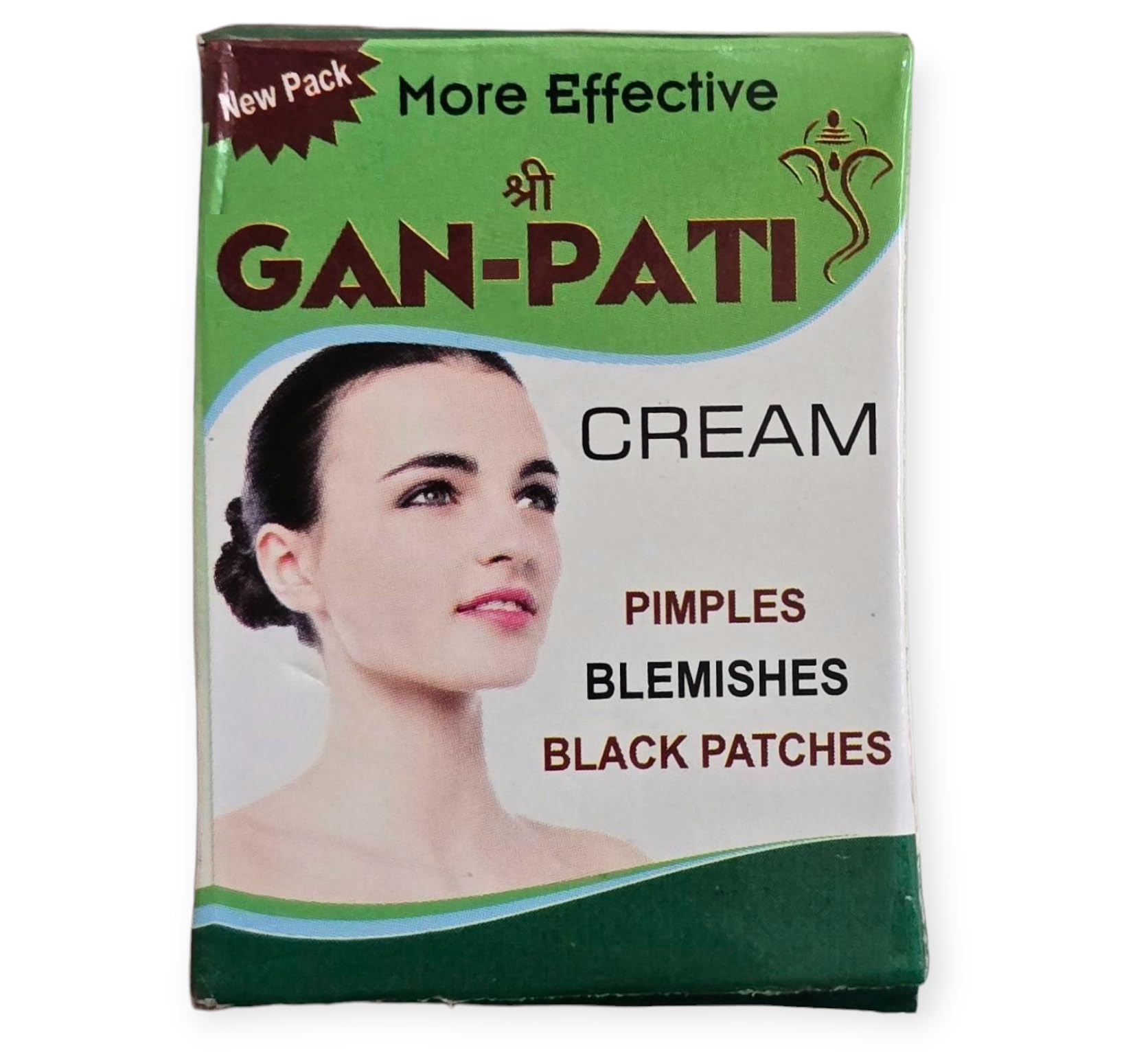 Gan-pati Ayurvedic Cream 10gm helps reduce pimples, blemishes, lentigo, acne, and dark spots while promoting fairer-image-16