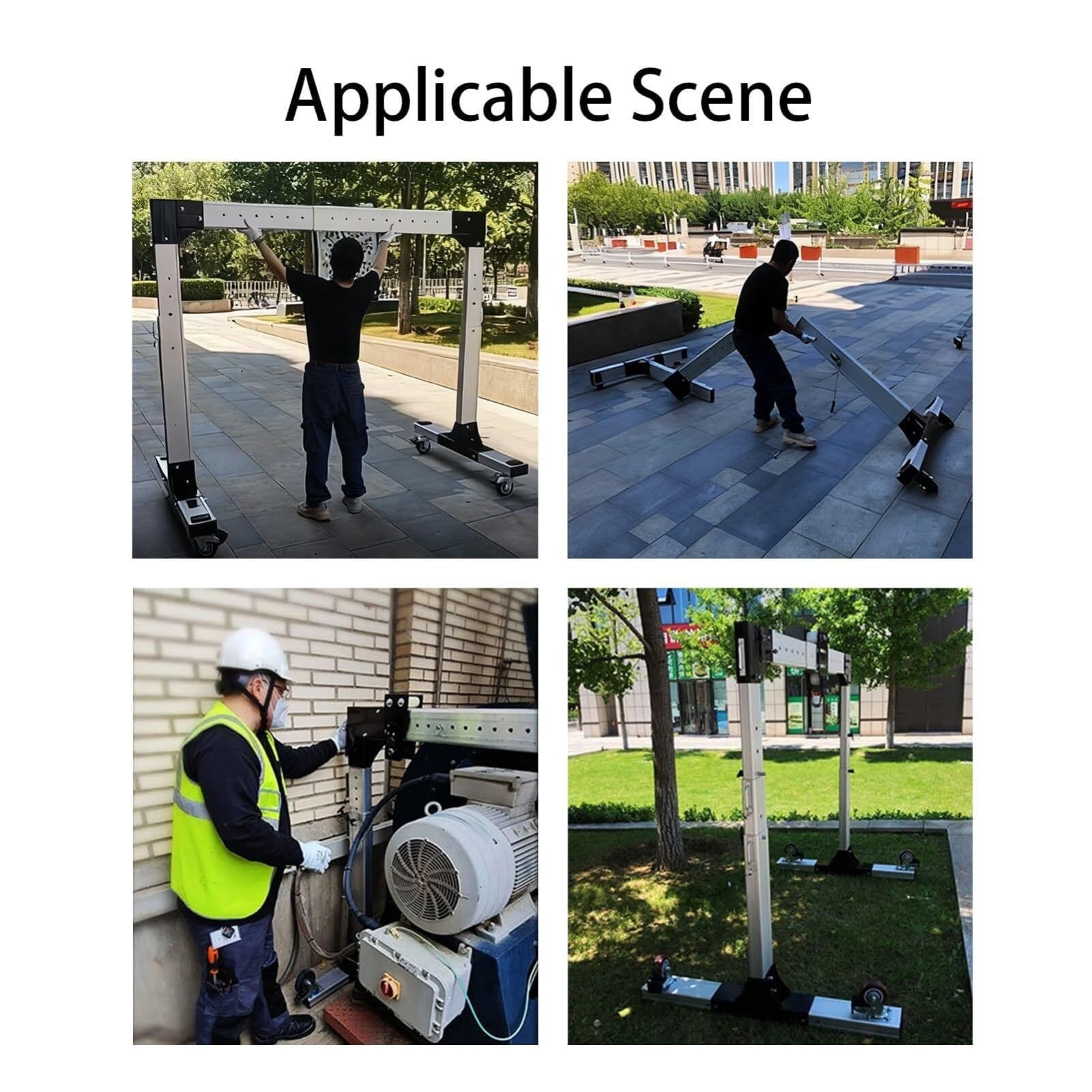 Tragbarer mobiler Aluminium-Portalkran, 2000 kg Kapazität, verstellbare Höhe 8,7–13,6 Fuß & Spannweite 2,4–4,6 m, für Werkstatt, Garage, Ladestation
