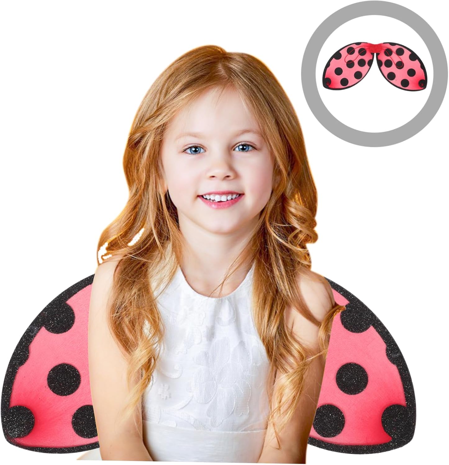 Foldable Ladybug Wings for Kids Performance Mesh Cosplay Wing Red Costume Prop Portable Party Accessory for Girls Stage Play - Image 7