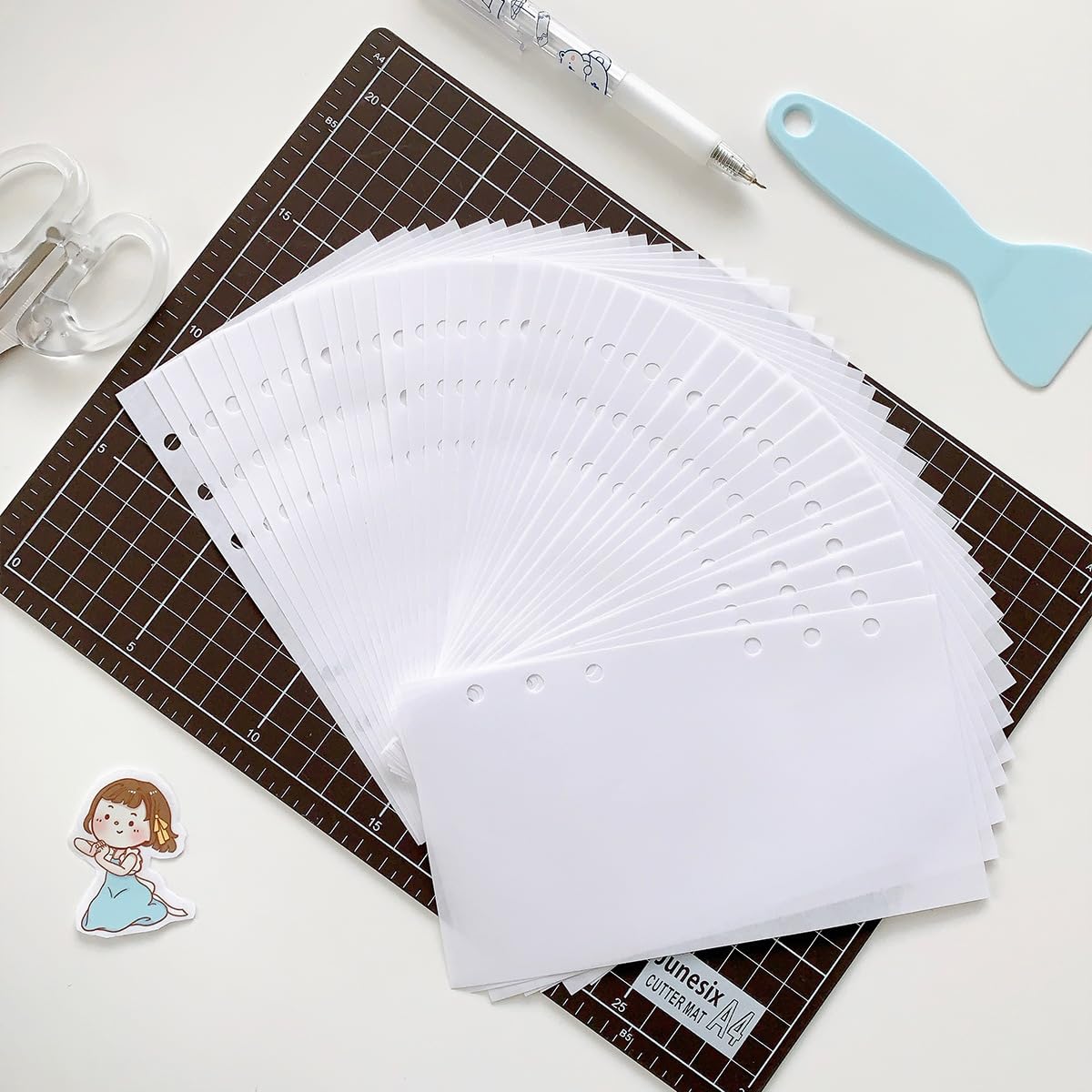 Amazon.co.jp: Coollooda シール帳 リフィル 台紙 6穴 a5/a6 剥離紙