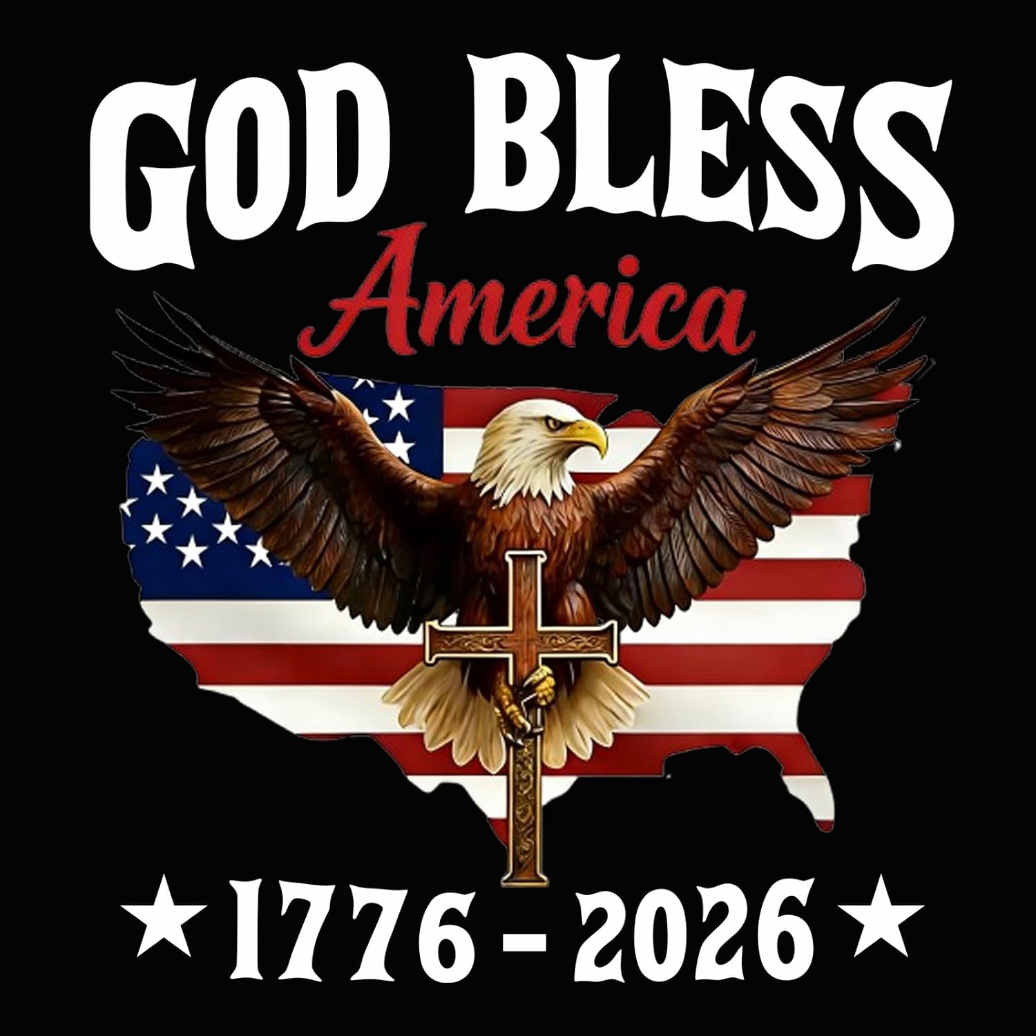 250th Anniversary Eagle Stickers | God Bless America Vinyl Sticker Pack | 4PCS American Flag Eagle Decal for Car, Truck, Window (4pc*8in)