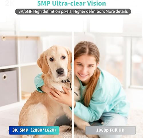 Miniatura 2 de Alaga Cámara de seguridad para interiores, WiFi 3K 5G y 2.4G, panorámicainclinación de 360, IA humanamascotamovimiento, visión nocturna, altavoz,