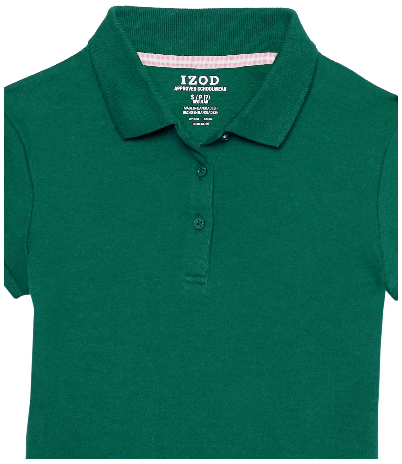 Izod Polo de Manga Corta para Uniforme Escolar, Cierre de Botón, Tela Entrelazada Cómoda Y Suave Camisa Niñas