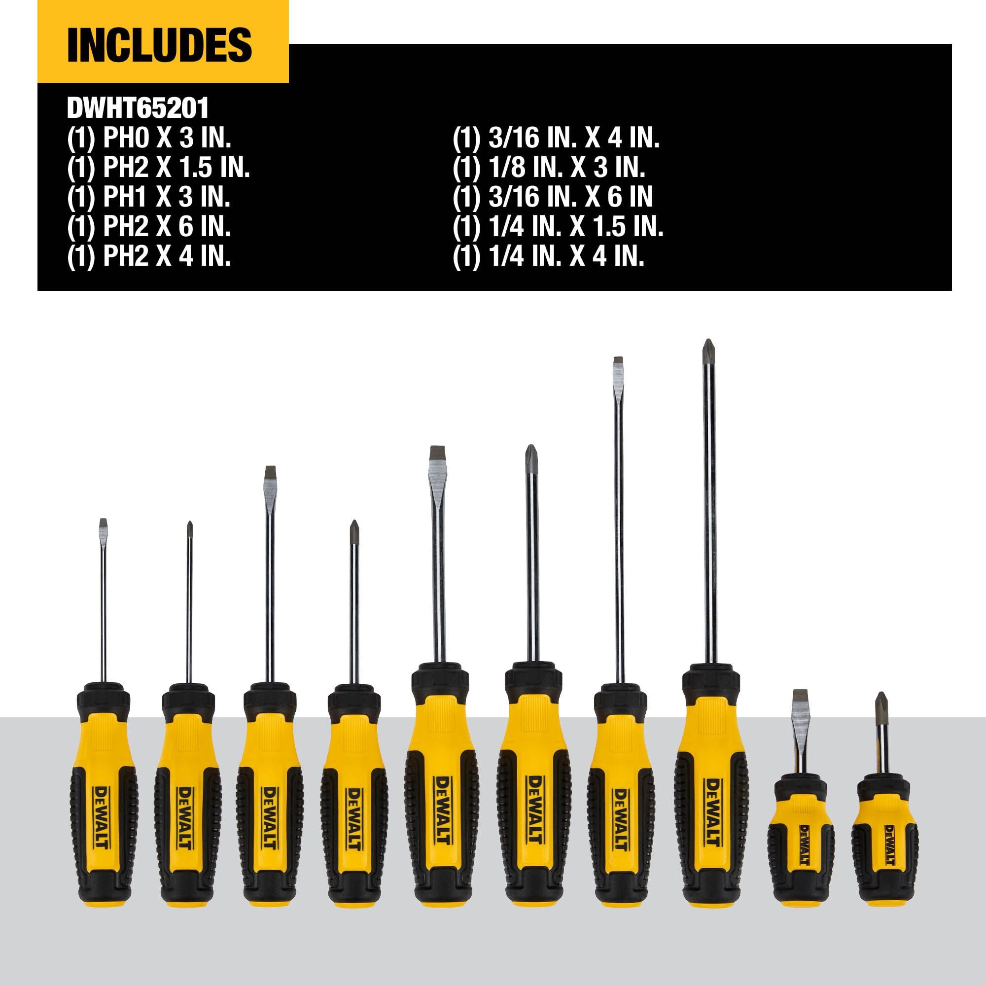 DEWALT DWHT65201 - Juego de destornilladores de barra fija (10 unidades)