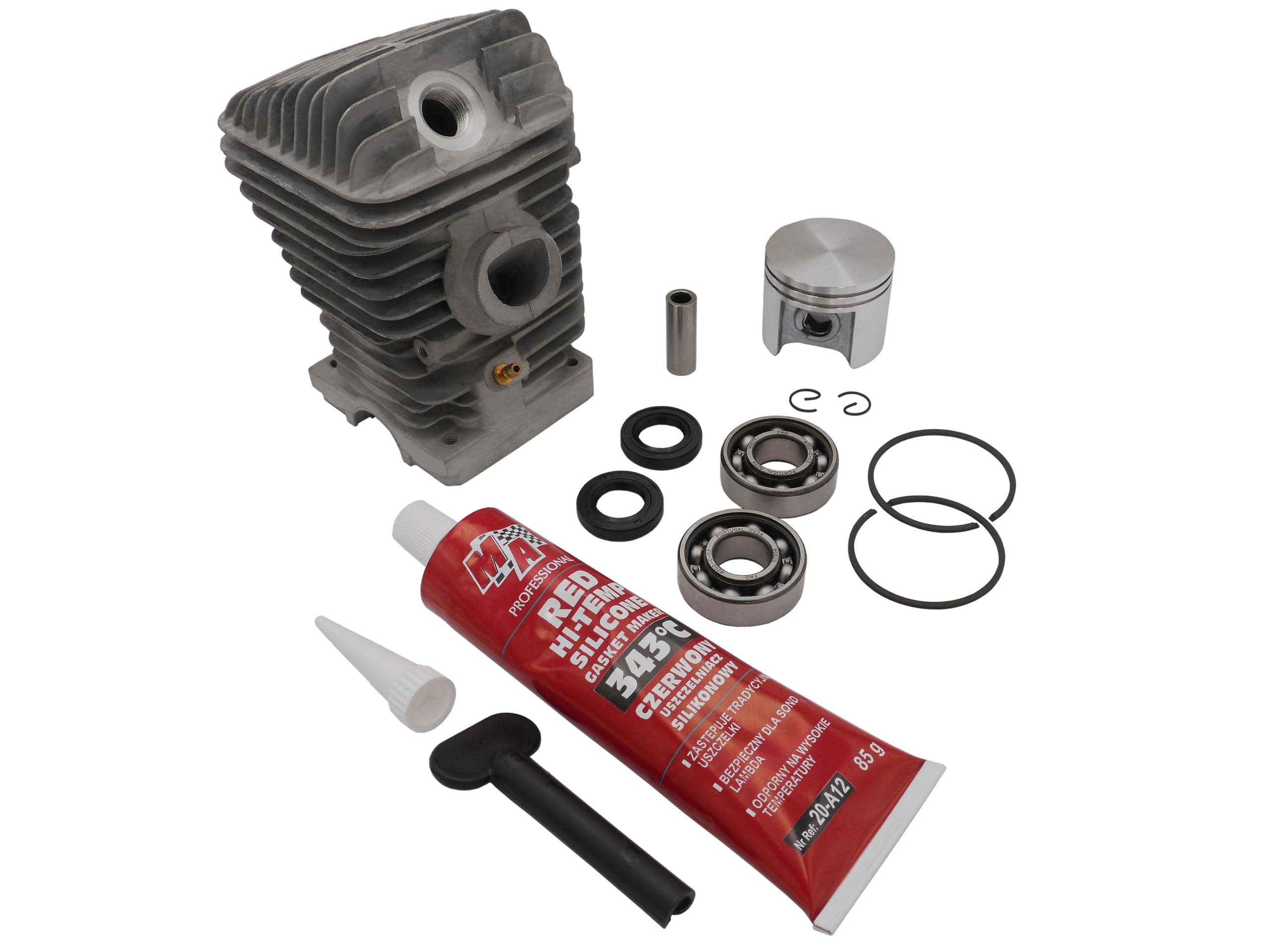 Sägenspezi Zylinder Kolben Set passend für Stihl 023 MS230 MS 230 42,5mm (neueste Version) inkl. Dichtsatz und Kurbelwellenlager