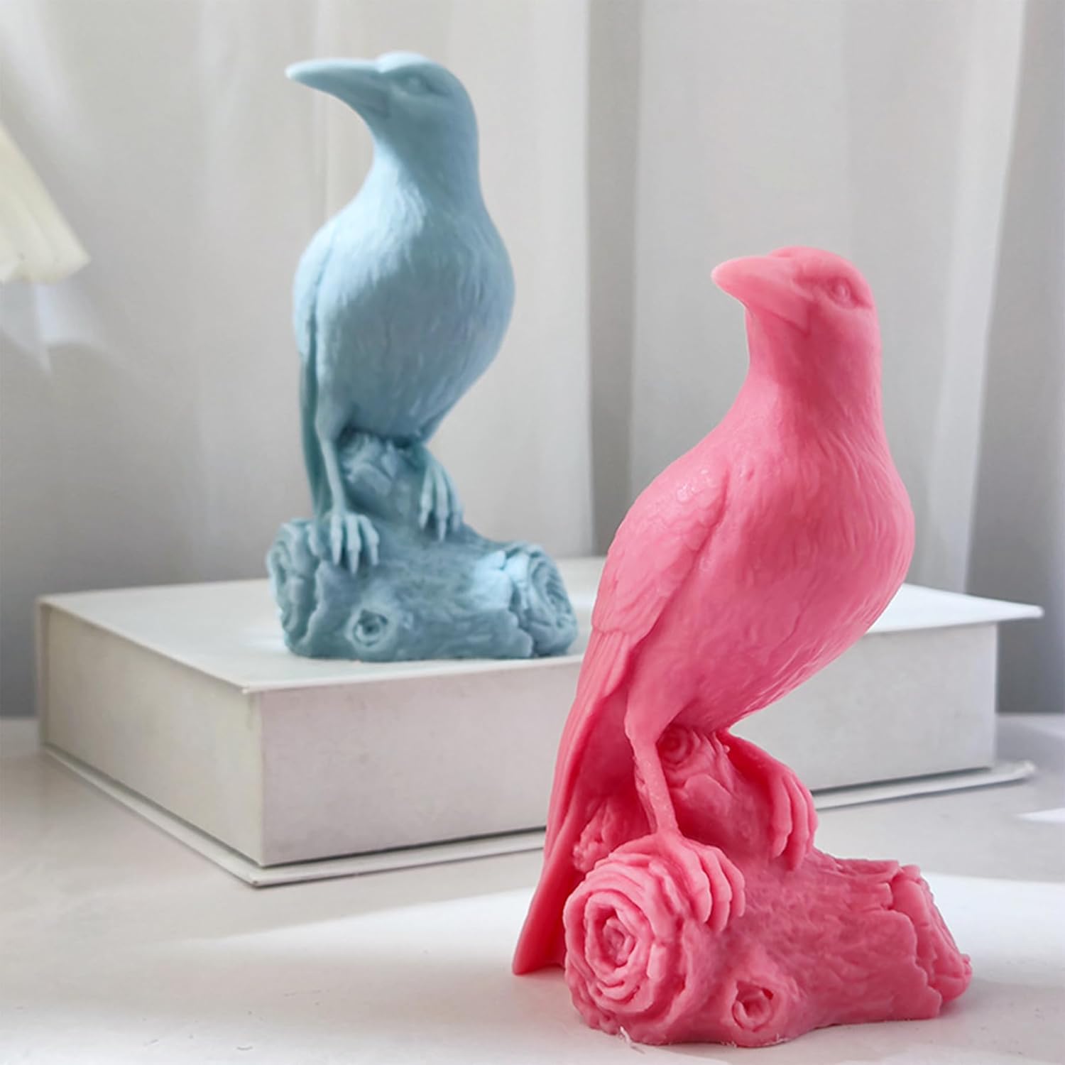 Halloween Candle Mold for Candle Making, 3D Silicone Mold for Resin Casting DIY Plaster Polymer Clay Home Decoration (Crow)