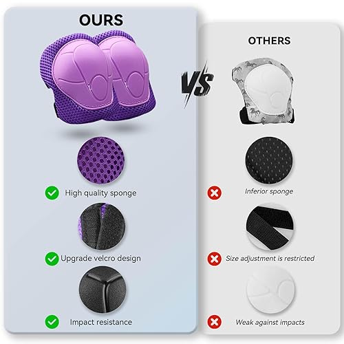 Miniatura 5 de Inkidio Rodilleras para niños, juego de protección de unicornio, rodilleras y coderas con protector de muñeca para niñas y niños, patines en línea,