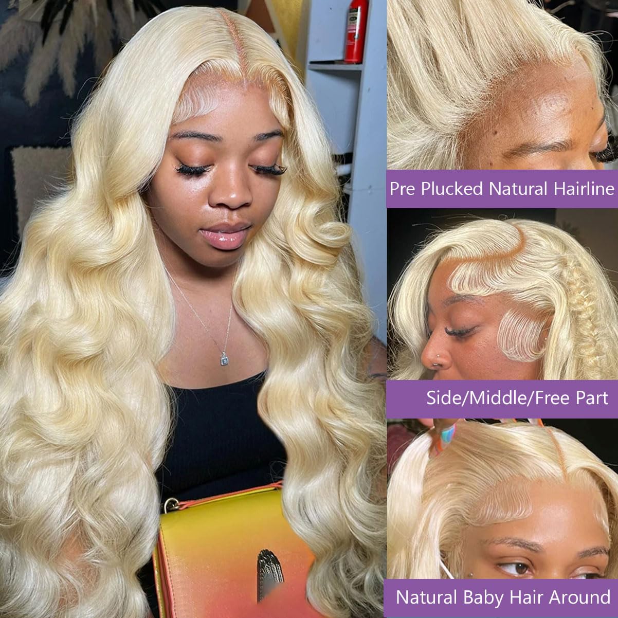 30 Inch 613 Blonde Wig Human Hair 180% Density 13x6 Body Wave Lace Front Wigs Human Hair Glueless Wigs Pre Plucked With Baby Hair (30 inch, 613 Blonde Wig)