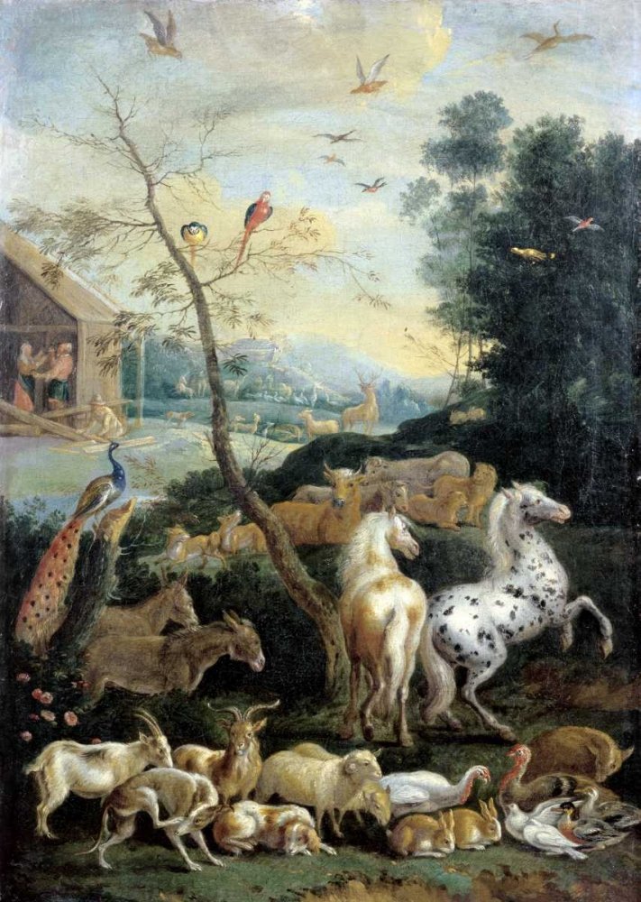 Feeling at home ESTRILLADO-LIENZADO-Animales-Ensamblaje-antes-de-inundación-Hondt-Lambert-Animales-Fine-Art-impresión-enmarcado-on-madera-barras-cm_37x27_in