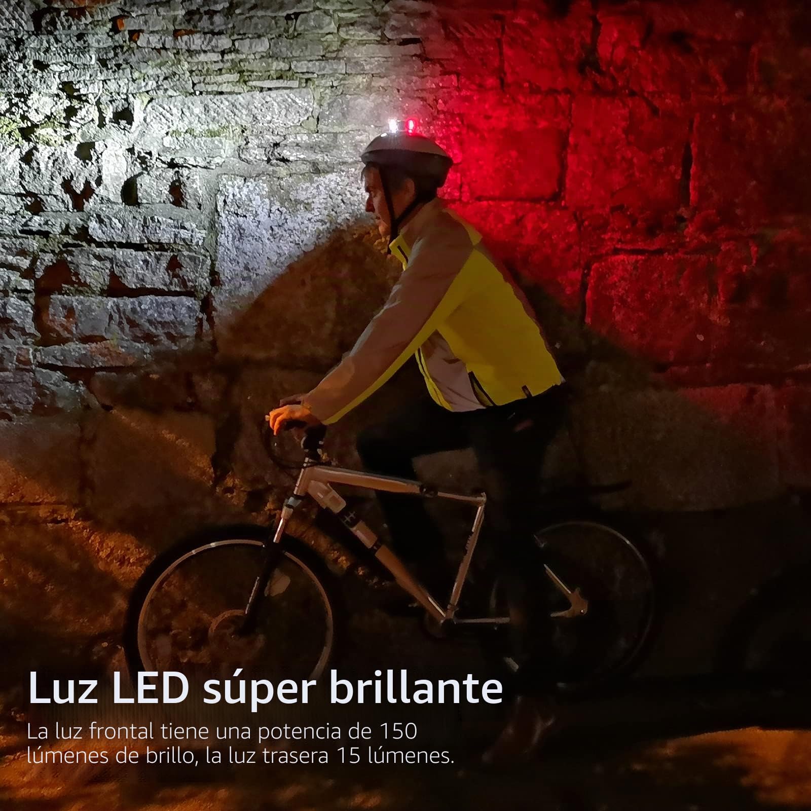 linterna recargable USB para casco de bicicleta, doble luz frontal y trasera para ciclo, resistente al agua IPX3, antorcha portátil para ciclistas de carretera