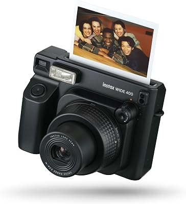 Fujifilm instax WIDE 400 - Fotocamera Istantanea Analogica, Esposizione Automatica, Flash Automatico, Autoscatto, Controlli Semplificati, Dimensioni Stampa 86 mm x 108 mm, Colore: Black