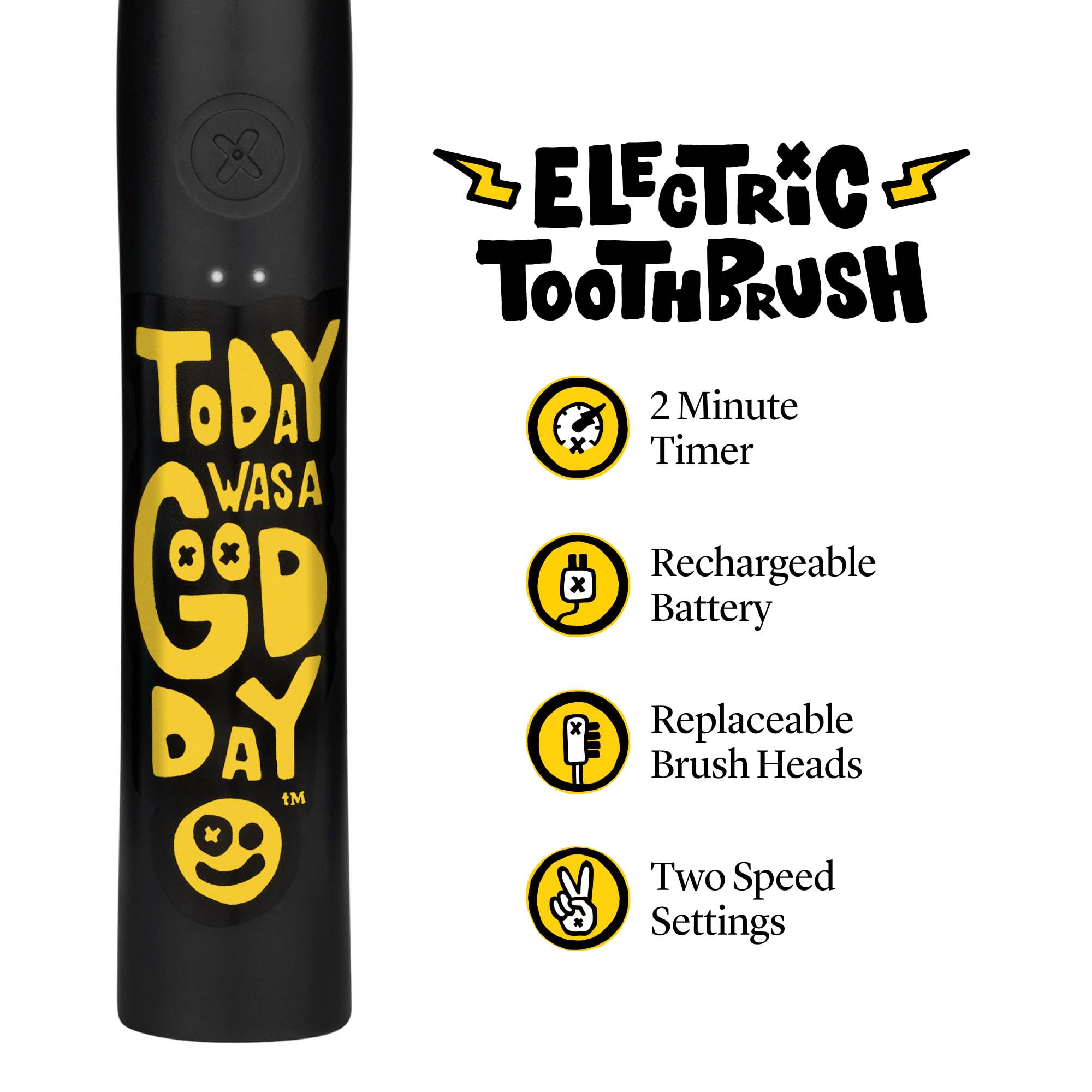 Made by Dentists Sonic X - Cepillo de dientes eléctrico recargable, 8 unidades de eliminación de placa, 2 modos de velocidad, temporizador de 2 minutos, 6 cabezales de cepillo incluidos, edición Today