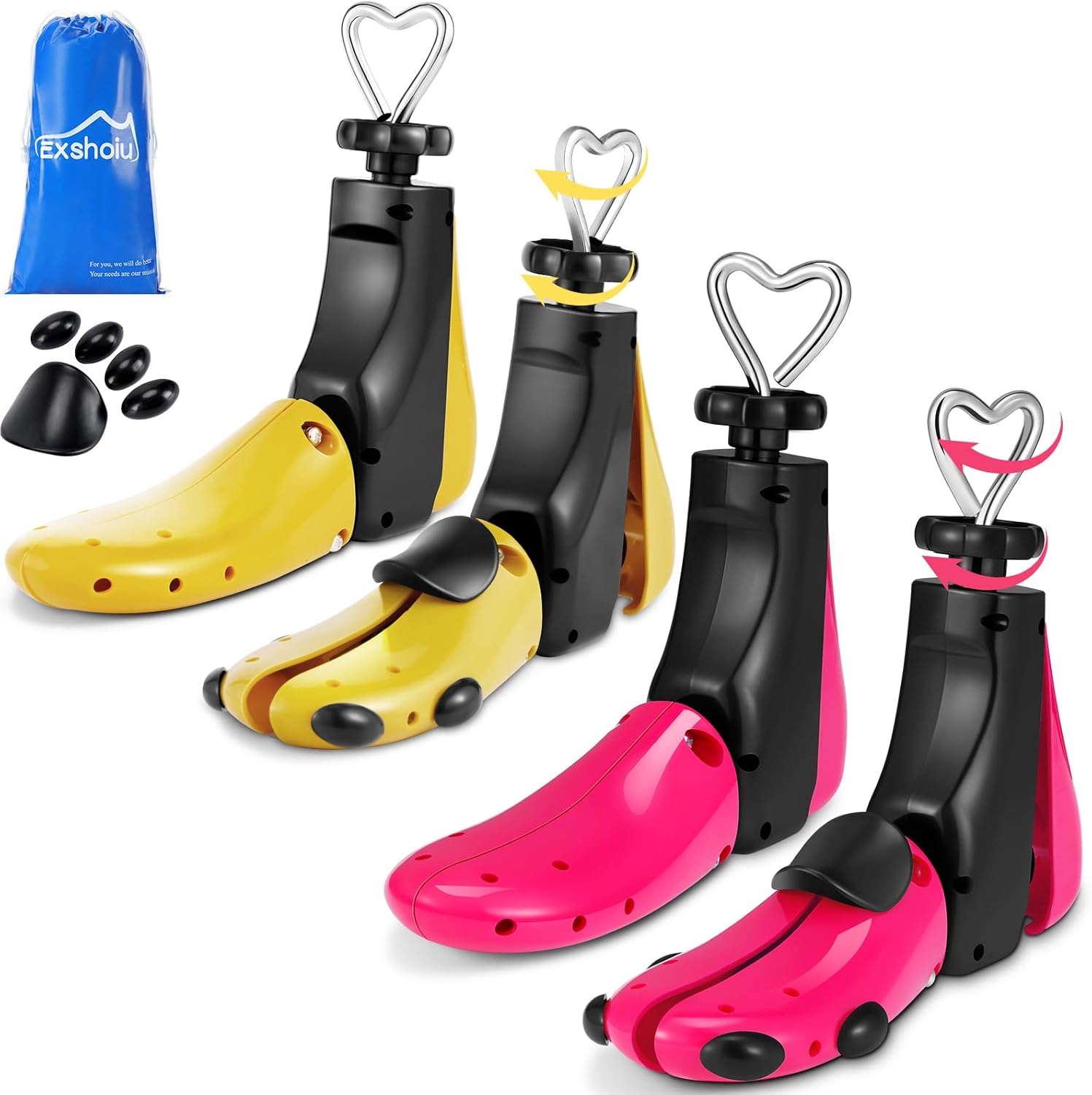 Shoe Stretcher Men Women, 4-Way Boot Stretcher Stretch Width & Length, Shoe Tree Adjustable Leather Boot Widener Stretcher for Wide Feets