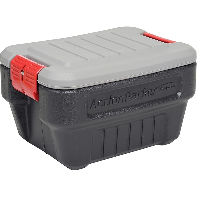 Rubbermaid ActionPacker 8 Gal Lockable Storage Bins Pack of 4