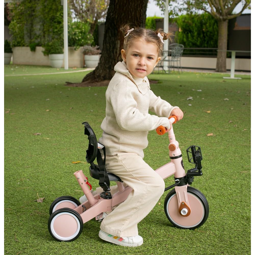 Interbaby - Triciclo "Norby" e Bici Evolutiva 5 in 1 con Capottina - 1-5 Anni