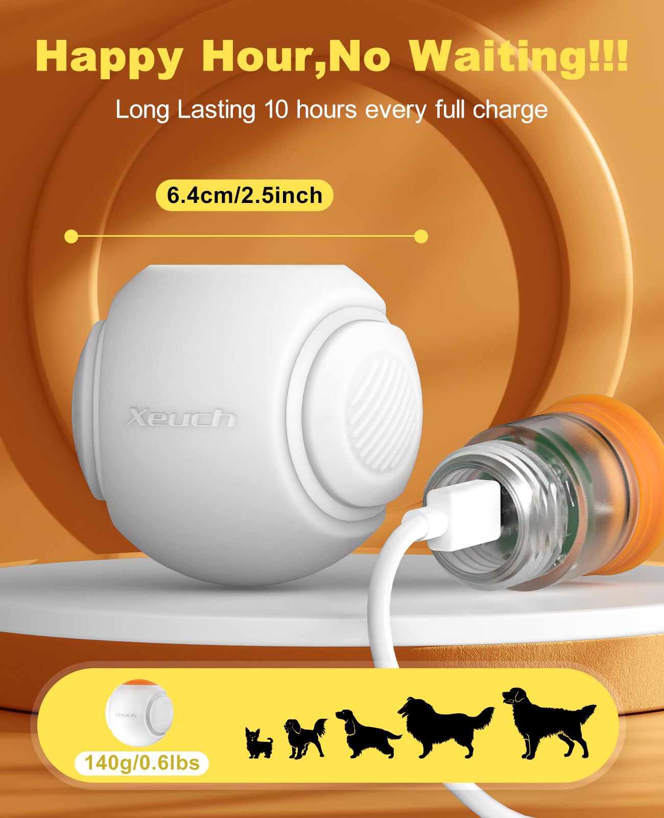 Xeuch Bola LED recargable para perro, juguetes interactivos iluminados para perros, bola de búsqueda duradera activada por rebote, resistente al agua, goma natural, aroma único, 2.5 pulgadas, para