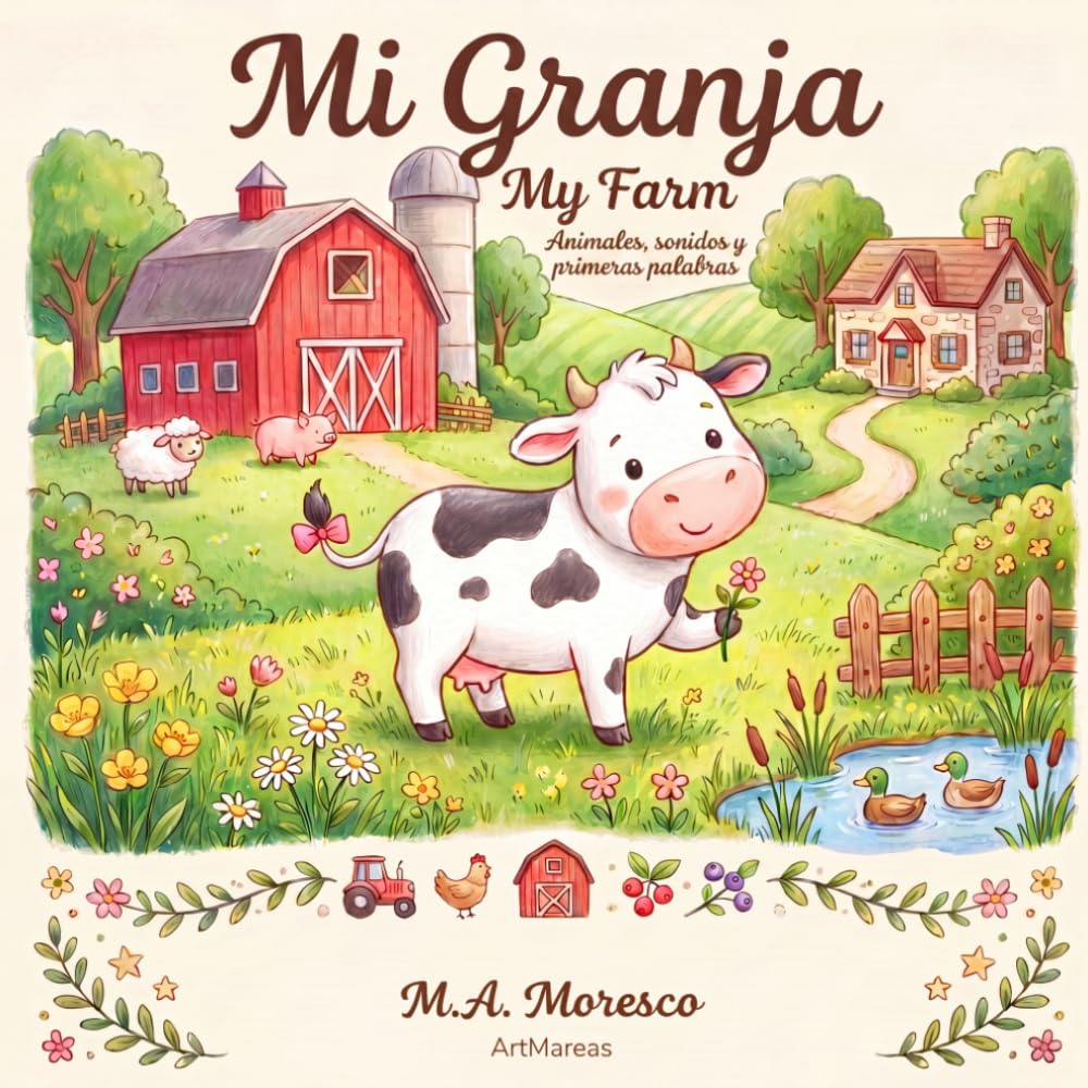 Mi Granja / My Farm: Animales, sonidos y primeras palabras · Un libro en español con el nombre de los animales en inglés · Para bebés de 0 a 3 años