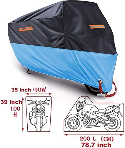 Miniatura 6 de Cubierta de motocicleta impermeable para moto scooter refugio al aire libre a prueba de polvo para todo tipo de clima agujeros de bloqueo de cobre