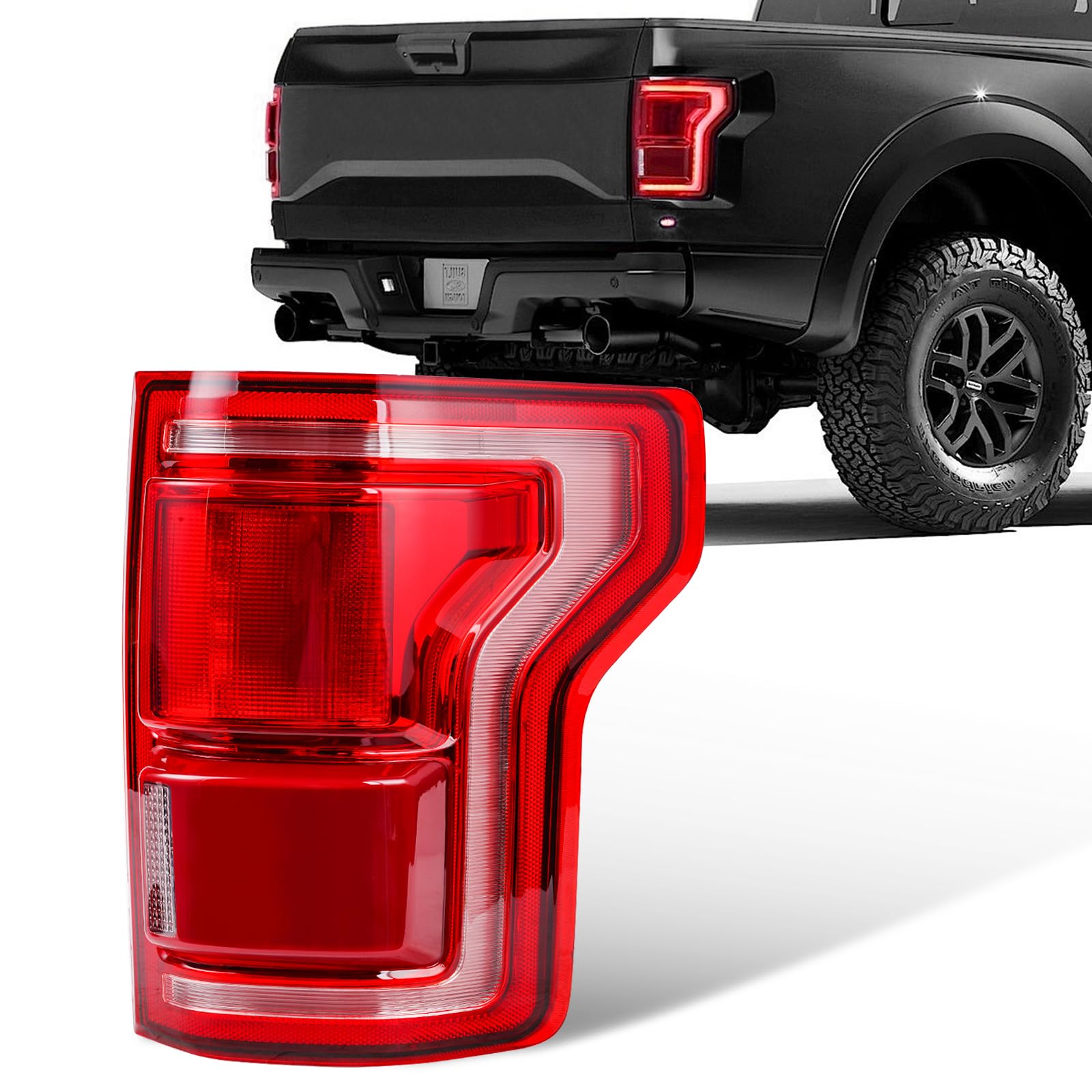 Photo 1 of Autoverve LED Tail Lights Assembly with Blind Spot Fit Ford F150 F-150 2015 2016 2027 Rear Right Passenger Side Brake Back Cover Taillights HL3Z-13404-D HL3Z13404D HL3Z-13404-DCP(Module NOT Included)