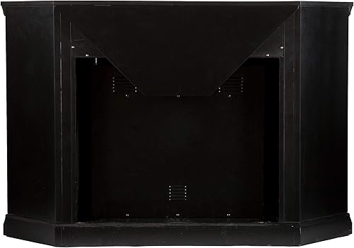 Miniatura 5 de SEI Furniture Claremont Corner - Chimenea eléctrica convertible con almacenamiento, color negro