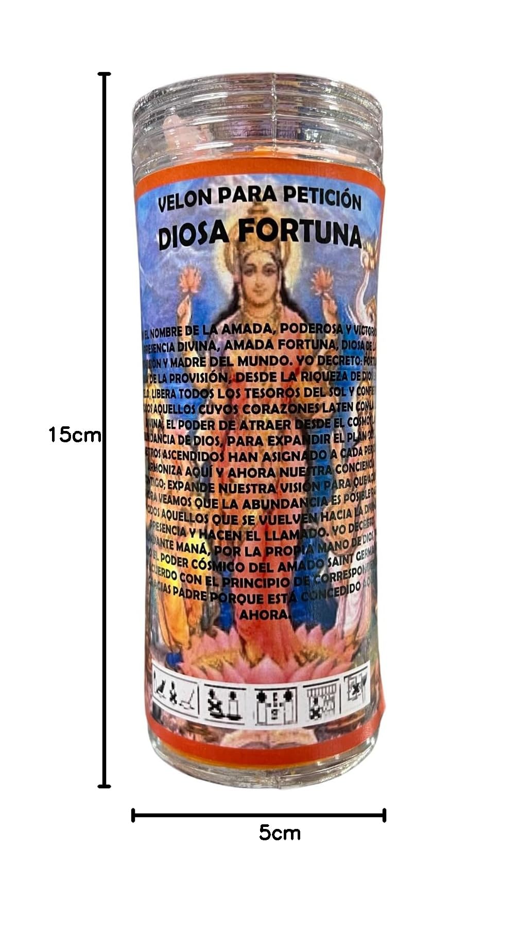 Velón de la Diosa de la Fortuna para Atraer el Dinero | Vela Especial con Aceite y Oración para Temas Económicos y Atracción de Fortuna, Dinero, Abundancia, Prosperidad y Riqueza.