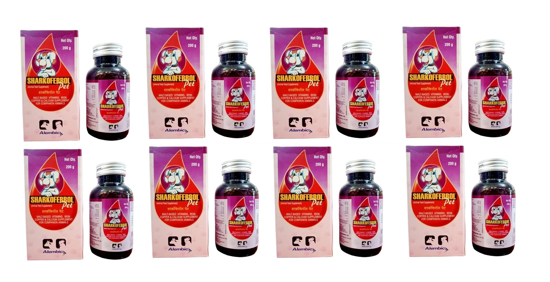 BULLYPET SHARKOFERROL PET Malt Based Vitamins Iron & Calcium for Cat,Dogs & Puppies Pet Health Supplements 200G (Pack of 8)-image-26