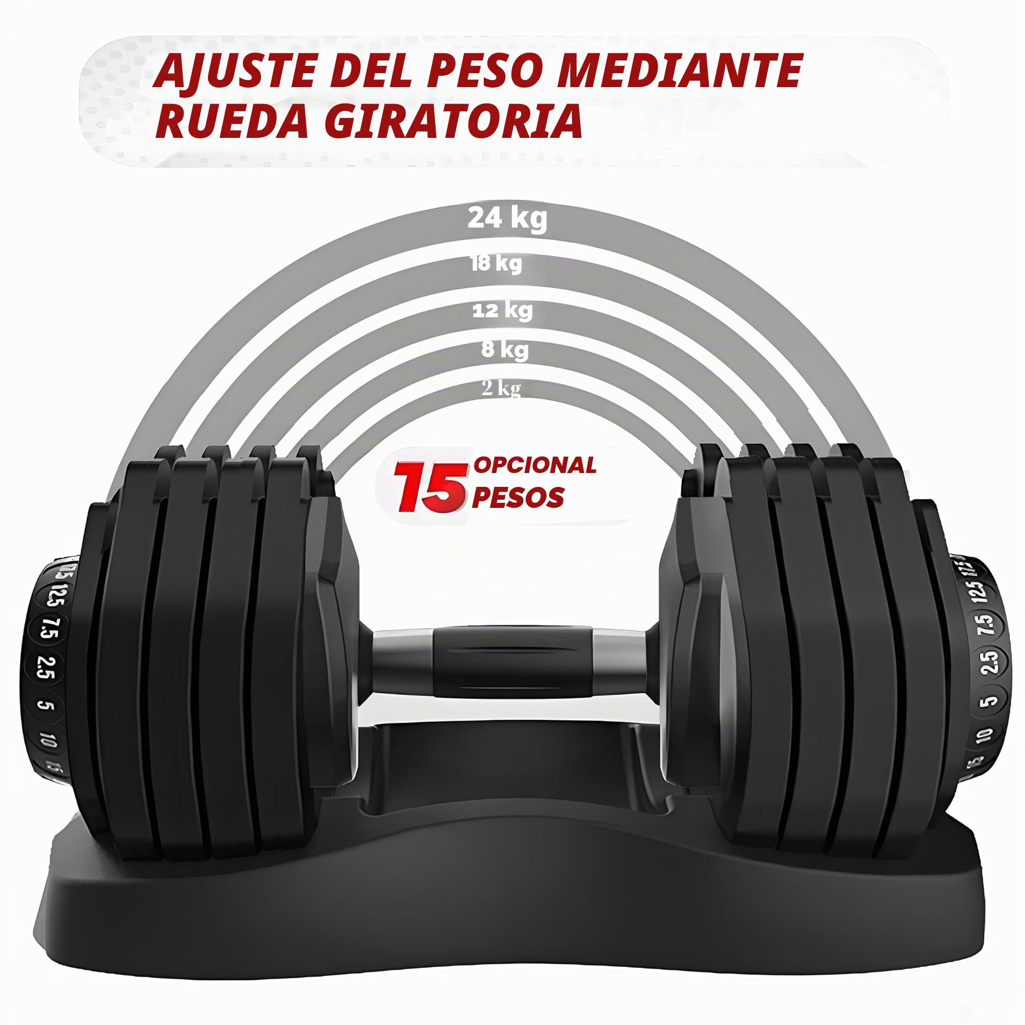 HAKENO Juego de mancuernas ajustables 15 en 1 de 24 kg y 40 kg que ahorran espacio, entrenamiento de fuerza y entrenamiento en casa, pesas variables que ahorran espacio (12/24/40 kg)