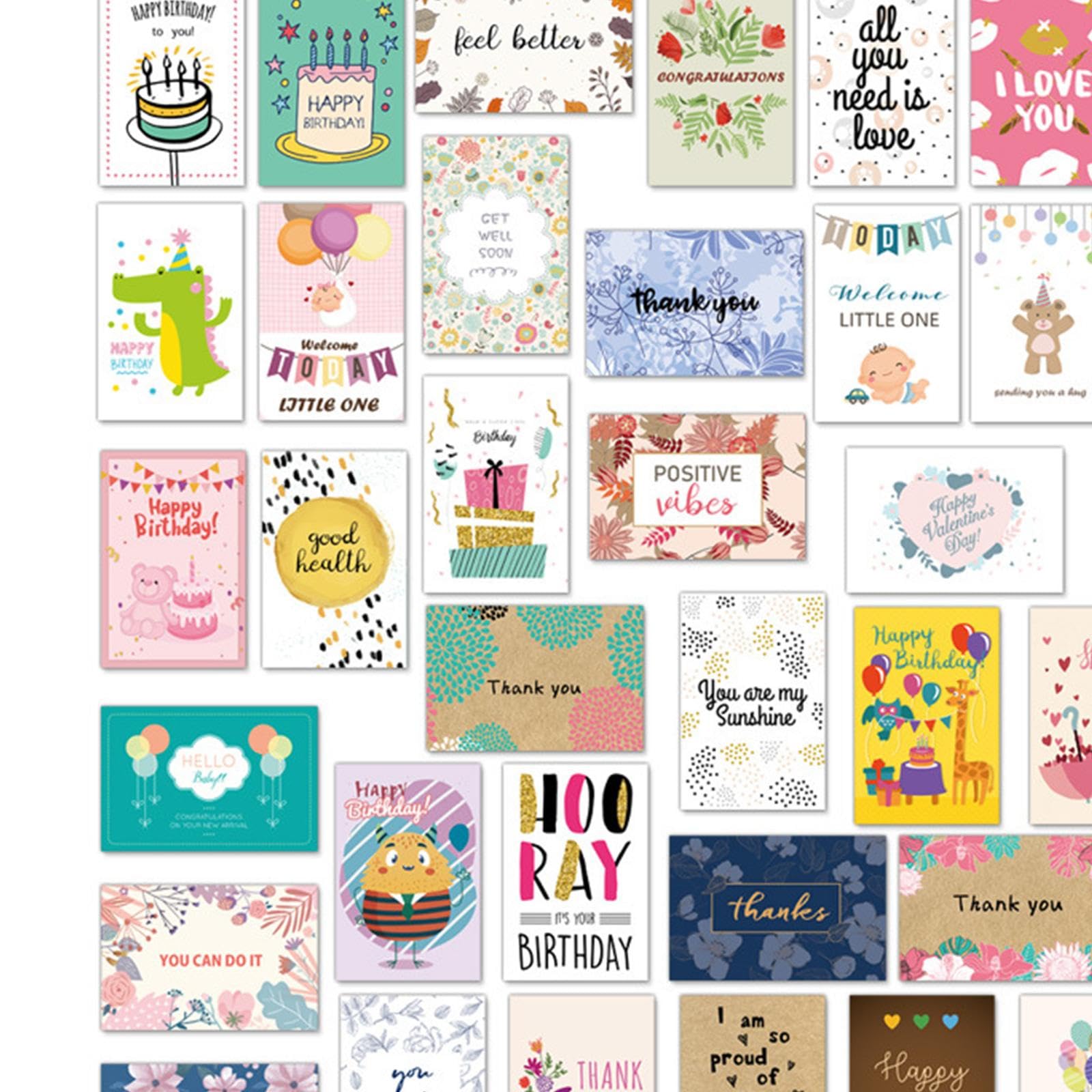 MERIGLARE Assortiment de 40 Cartes de Vœux pour Anniversaire, Shower, Félicitations
