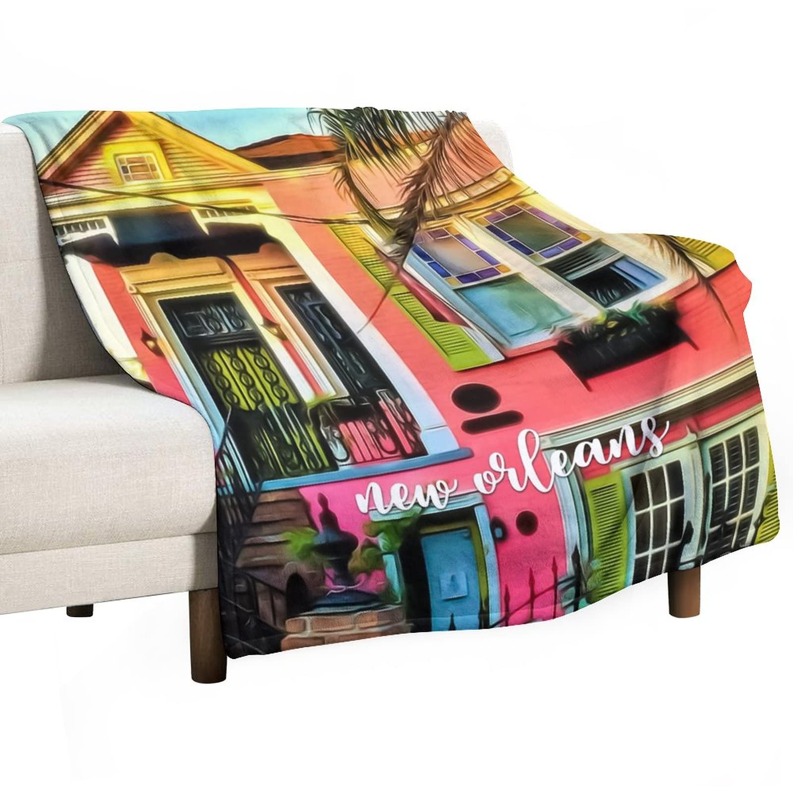 Plaid Nouvelle-Orléans double face : idée cadeau d'anniversaire et Noël
